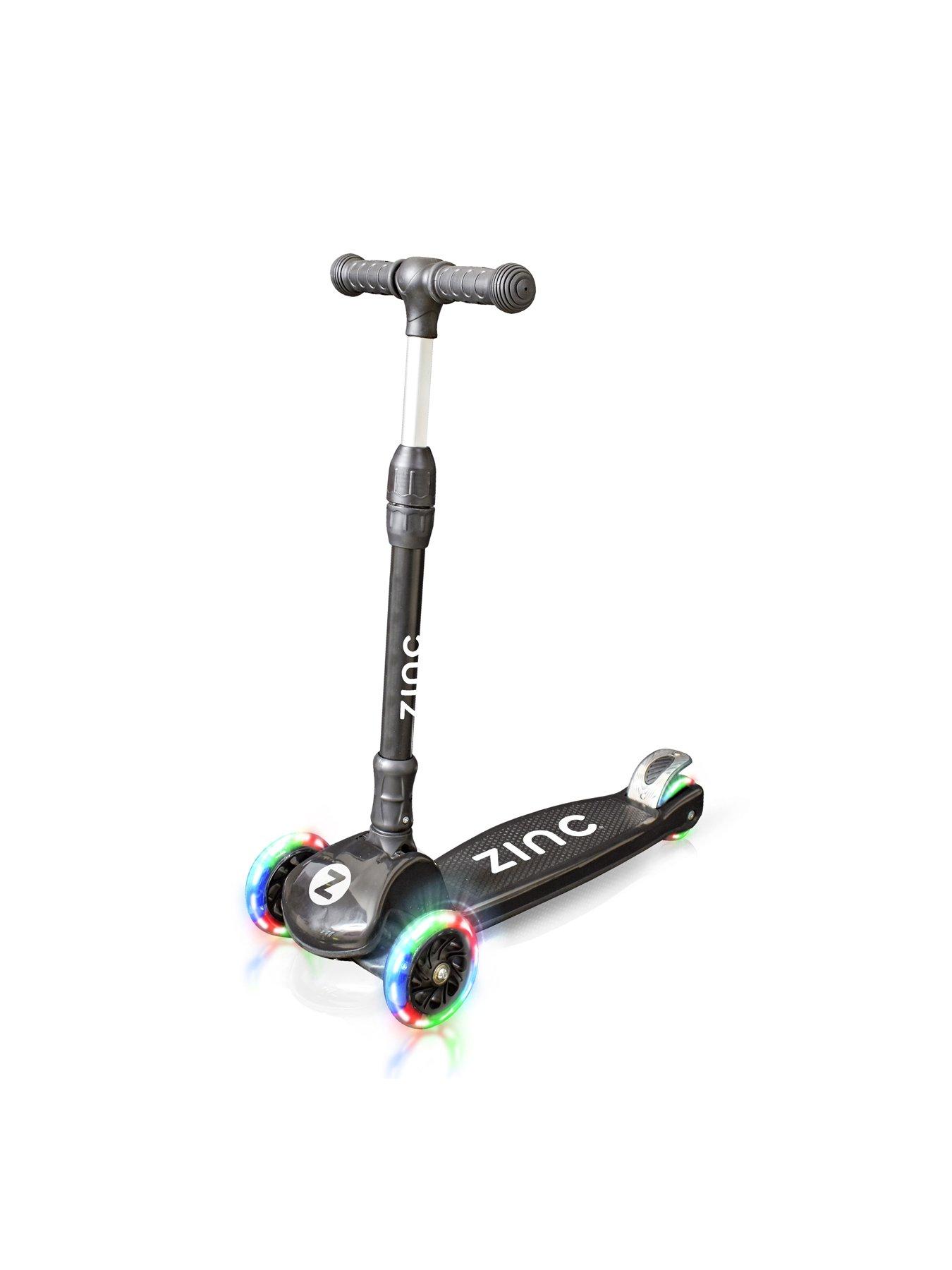 zinc-zinc-three-wheeled-folding-light-up-t-motion-scooter-black