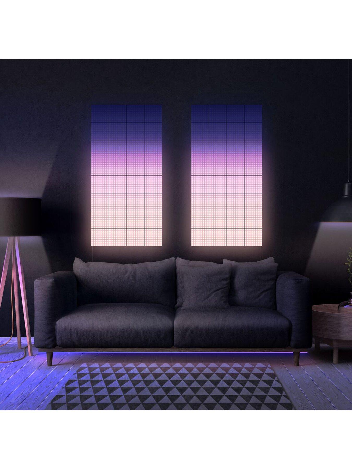 twinkly-twinkly-squares-starter-pack-smart-app-controlled-led-panels-with-64-rgb-16-million-colours-pixels-with-1-master-tile-5-extensions-ip20outfit