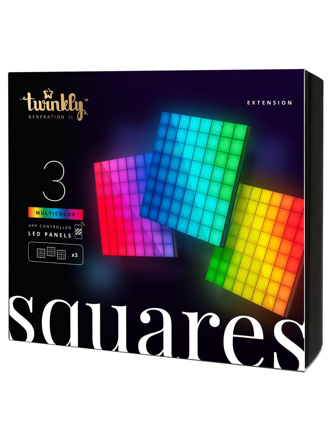 twinkly-twinkly-squares-extension-kit-smart-app-controlled-led-panels-with-64-rgb-pixels-with-3-extension-tiles--requires-twinkly-starter-packstillFront