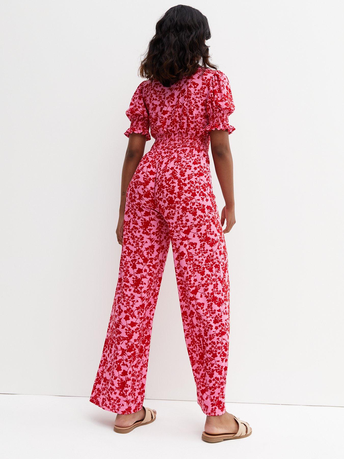 Pink polka dot hot sale jumpsuit new look