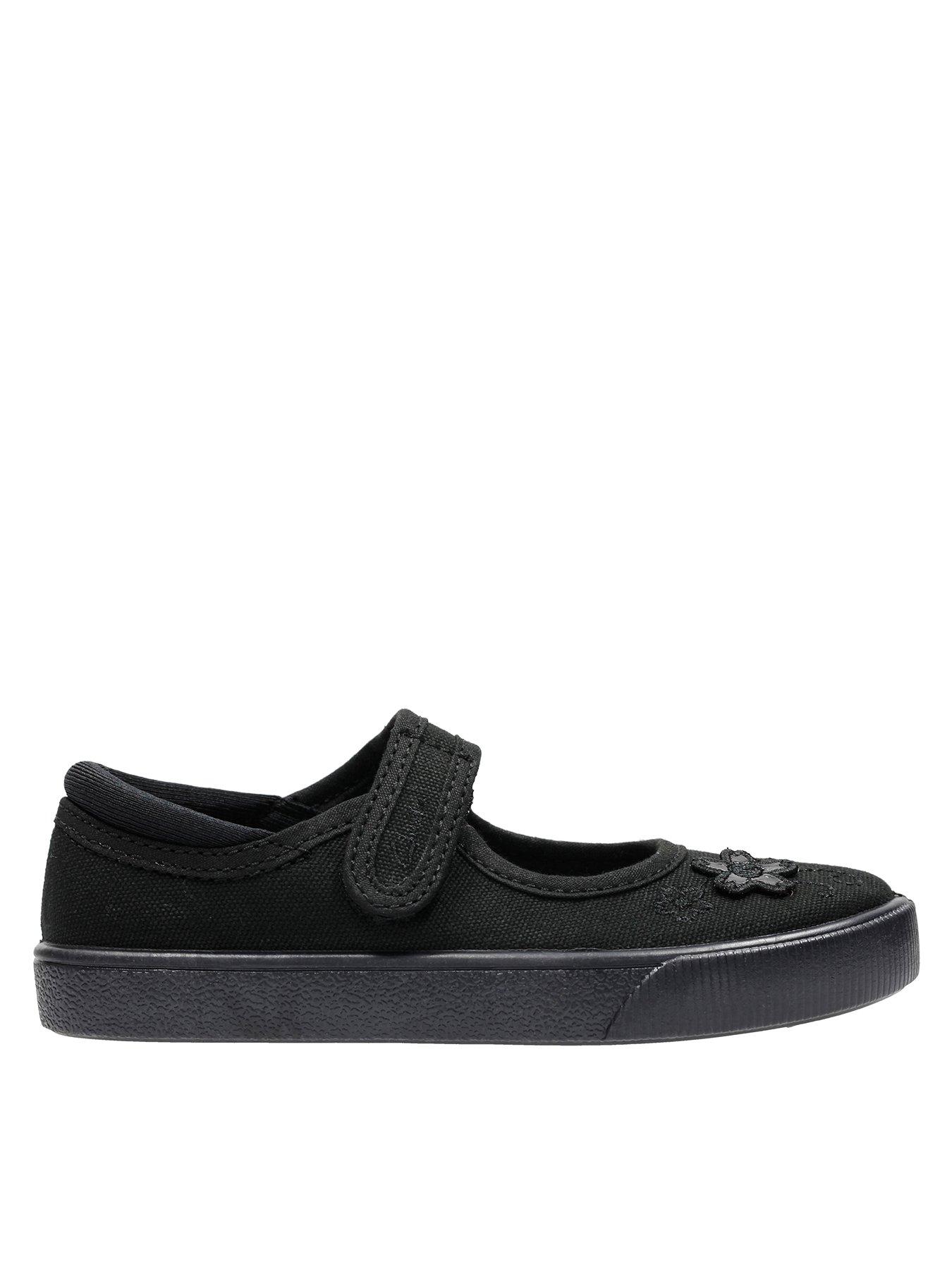 Image 1 of 6 of Clarks Kids Hopper Go Canvas Mary Jane Plimsoll - Black