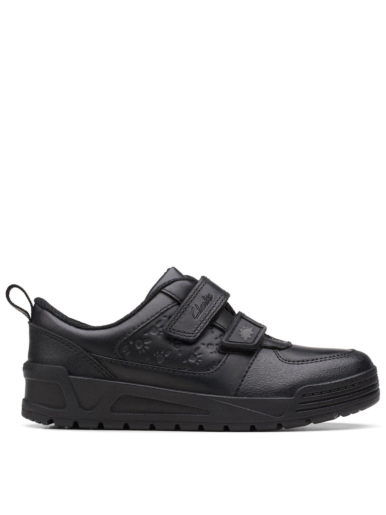 Kid Palmer Steggy Strap School Shoe Black