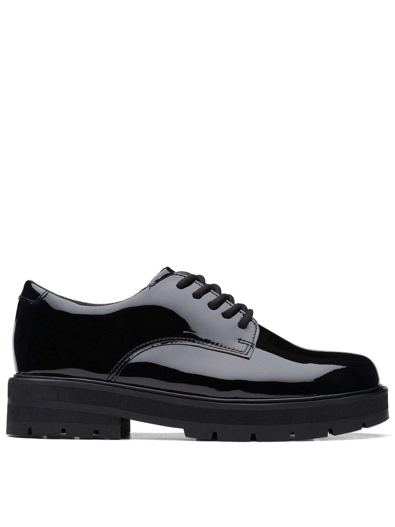 Kid Prague Lace Chunky Lace Up School Shoe Black