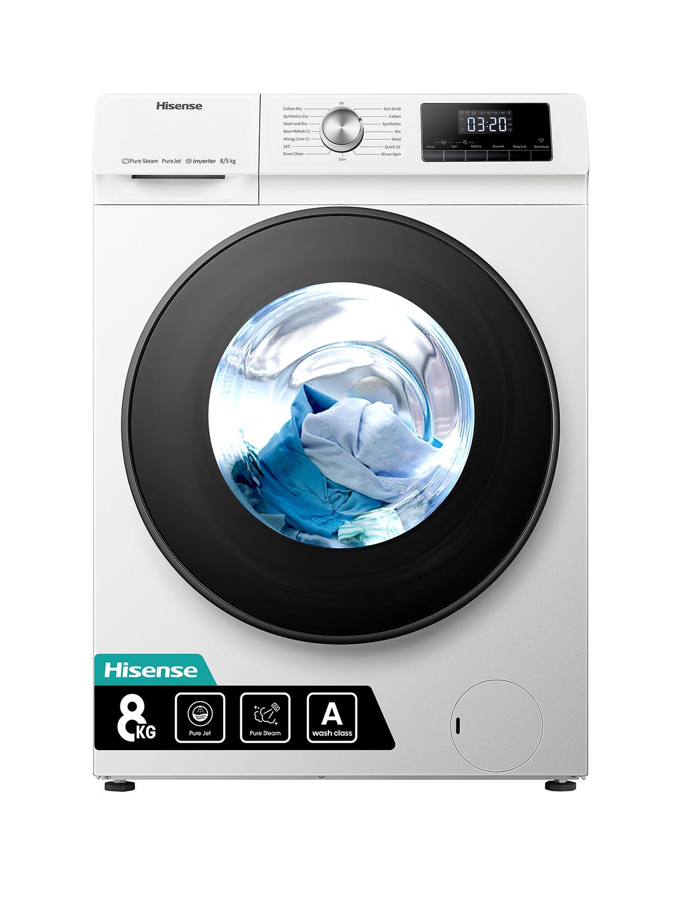Image 1 of 7 of Hisense 3 Series WDQA8014EVJM 8kg Wash, 5kg Dry, 1400 Spin&nbsp;Washer Dryer - White