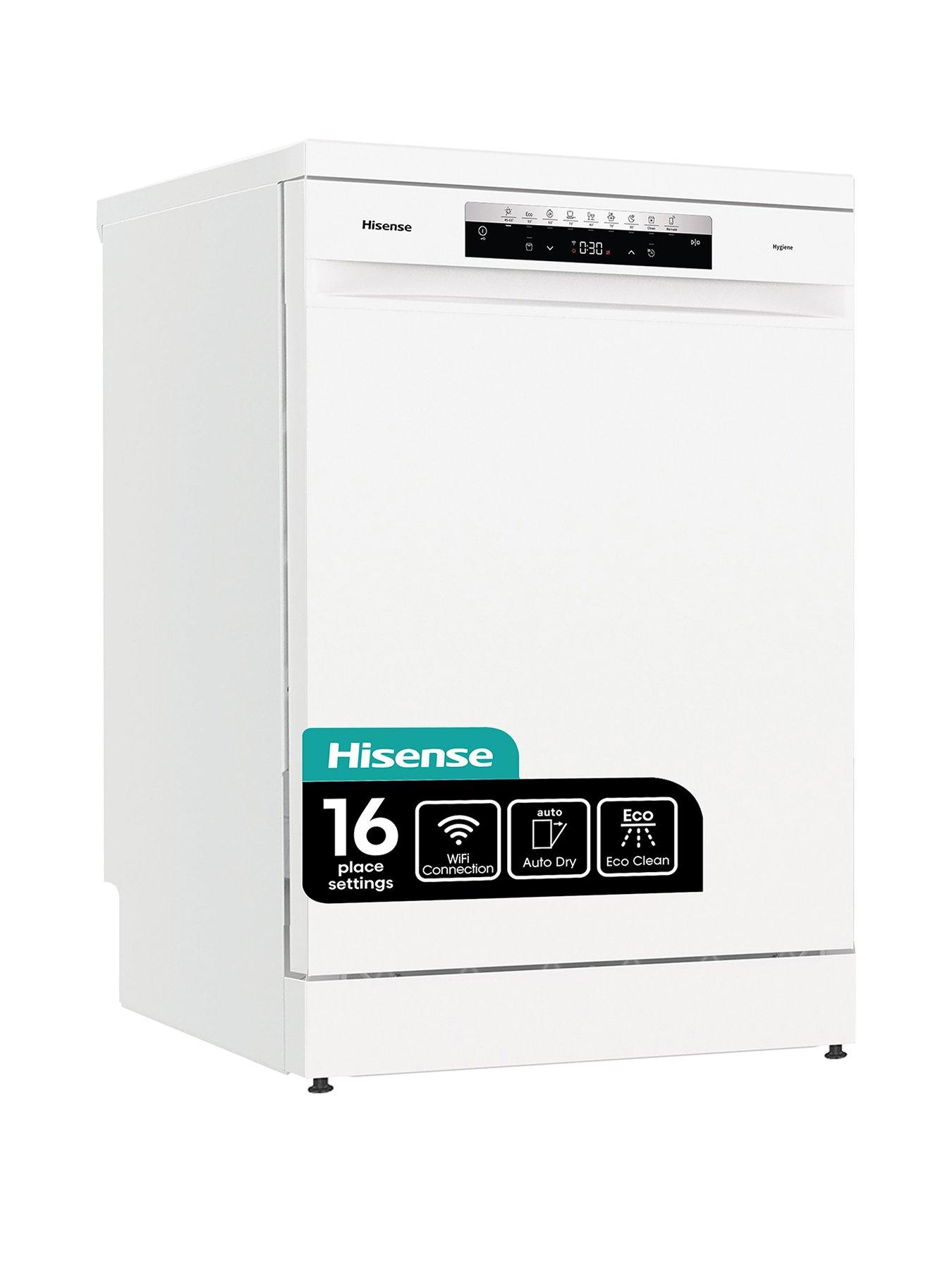 undefined Hisense HS673C60WUK 16-Place Freestanding Dishwasher with Invertor Motor - White