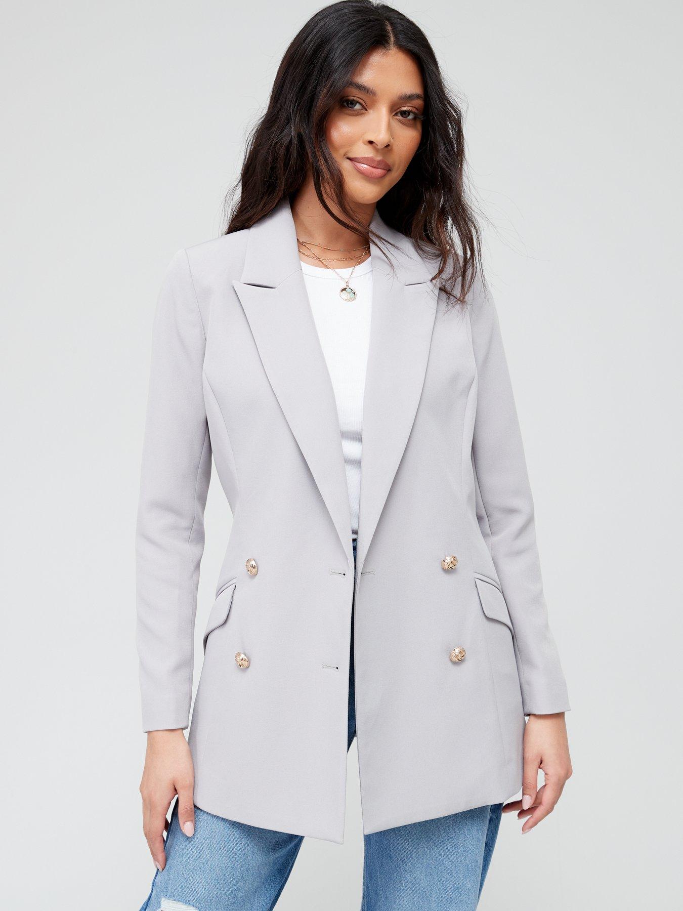 Silver grey blazer outlet womens