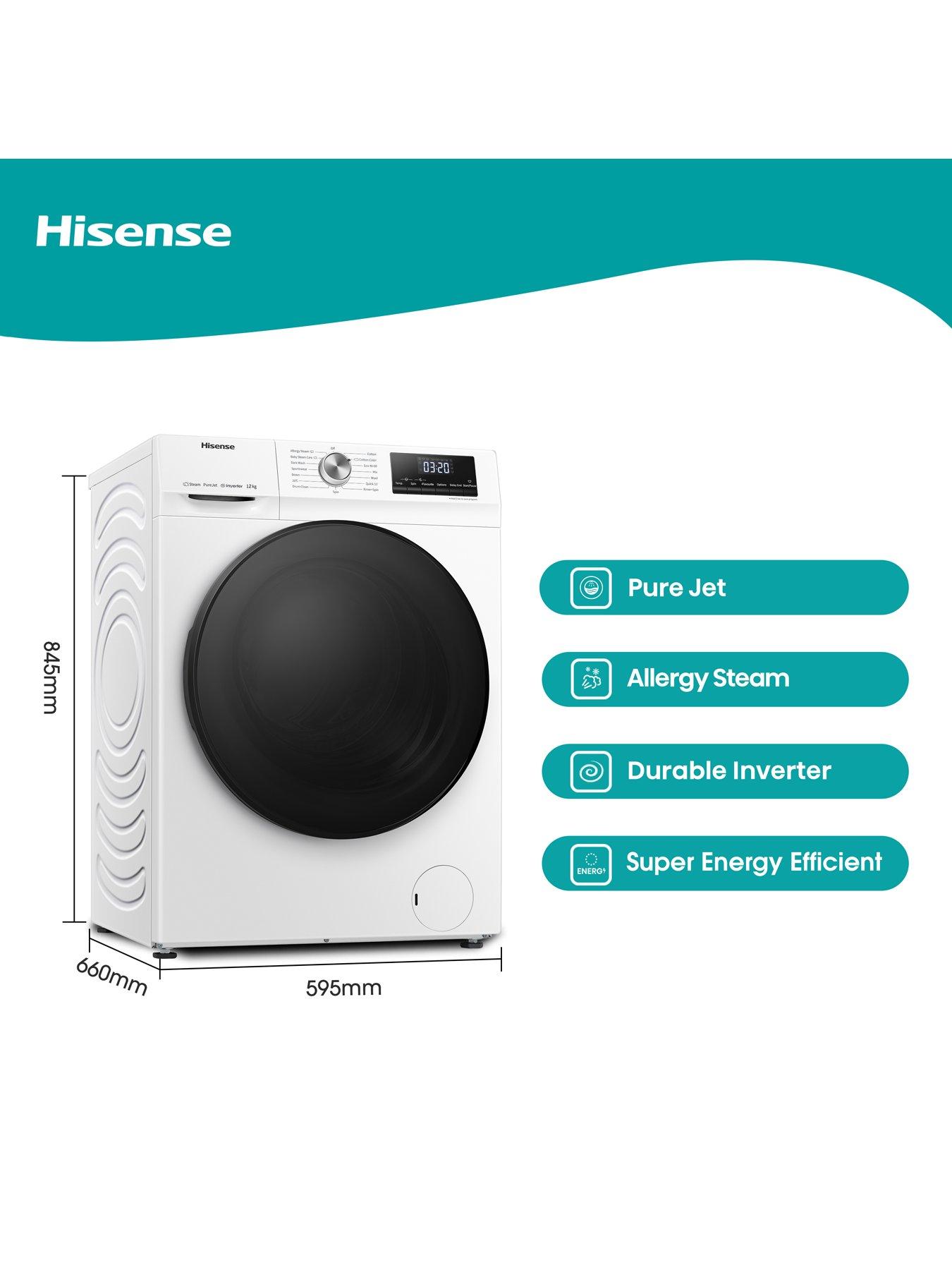 Image 2 of 7 of Hisense WFQA1214EVJM 12kg Load, 1400 Spin&nbsp;Washing Machine with&nbsp;Steam and Jet Wash
