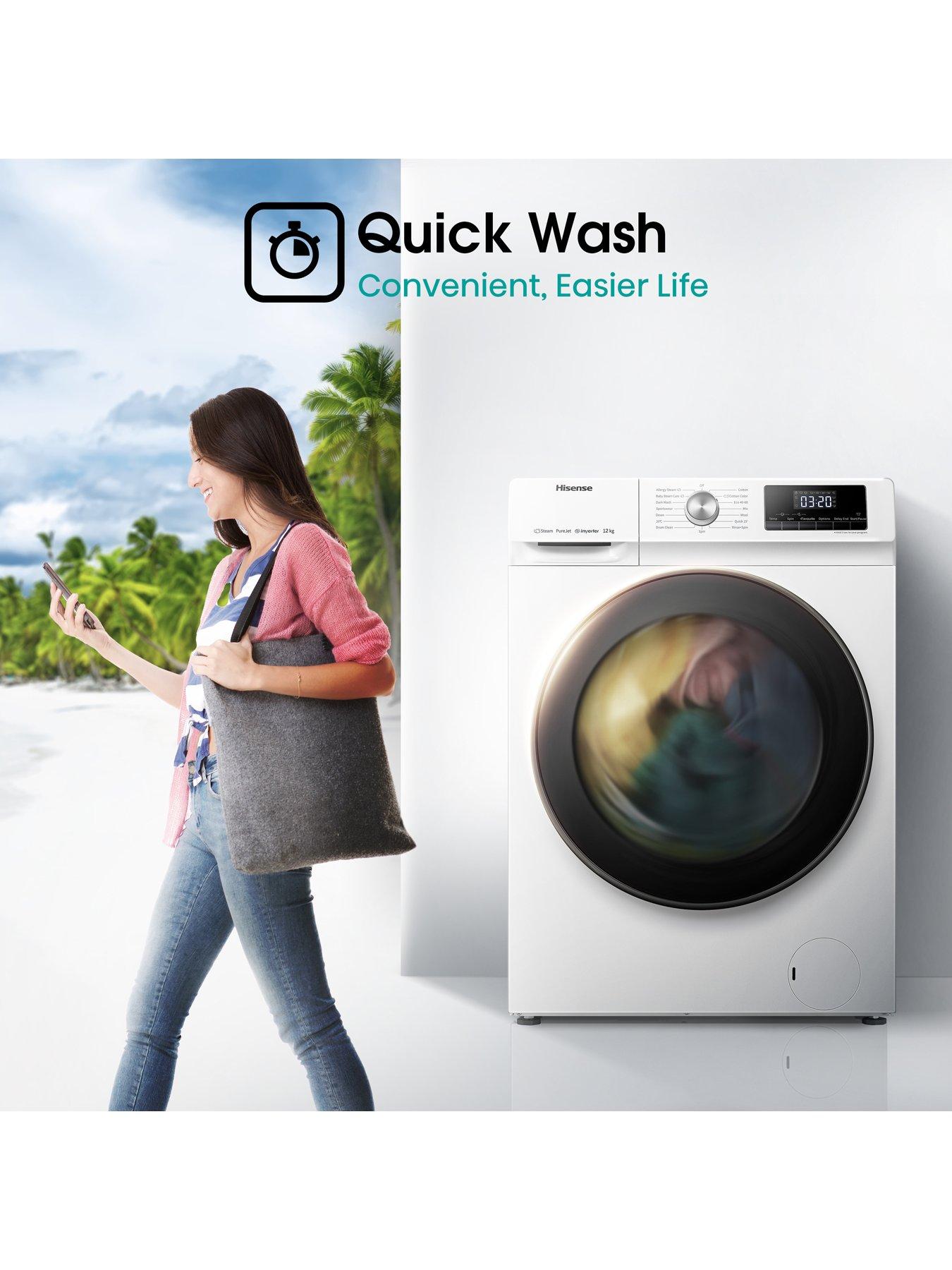 Image 4 of 7 of Hisense WFQA1214EVJM 12kg Load, 1400 Spin&nbsp;Washing Machine with&nbsp;Steam and Jet Wash