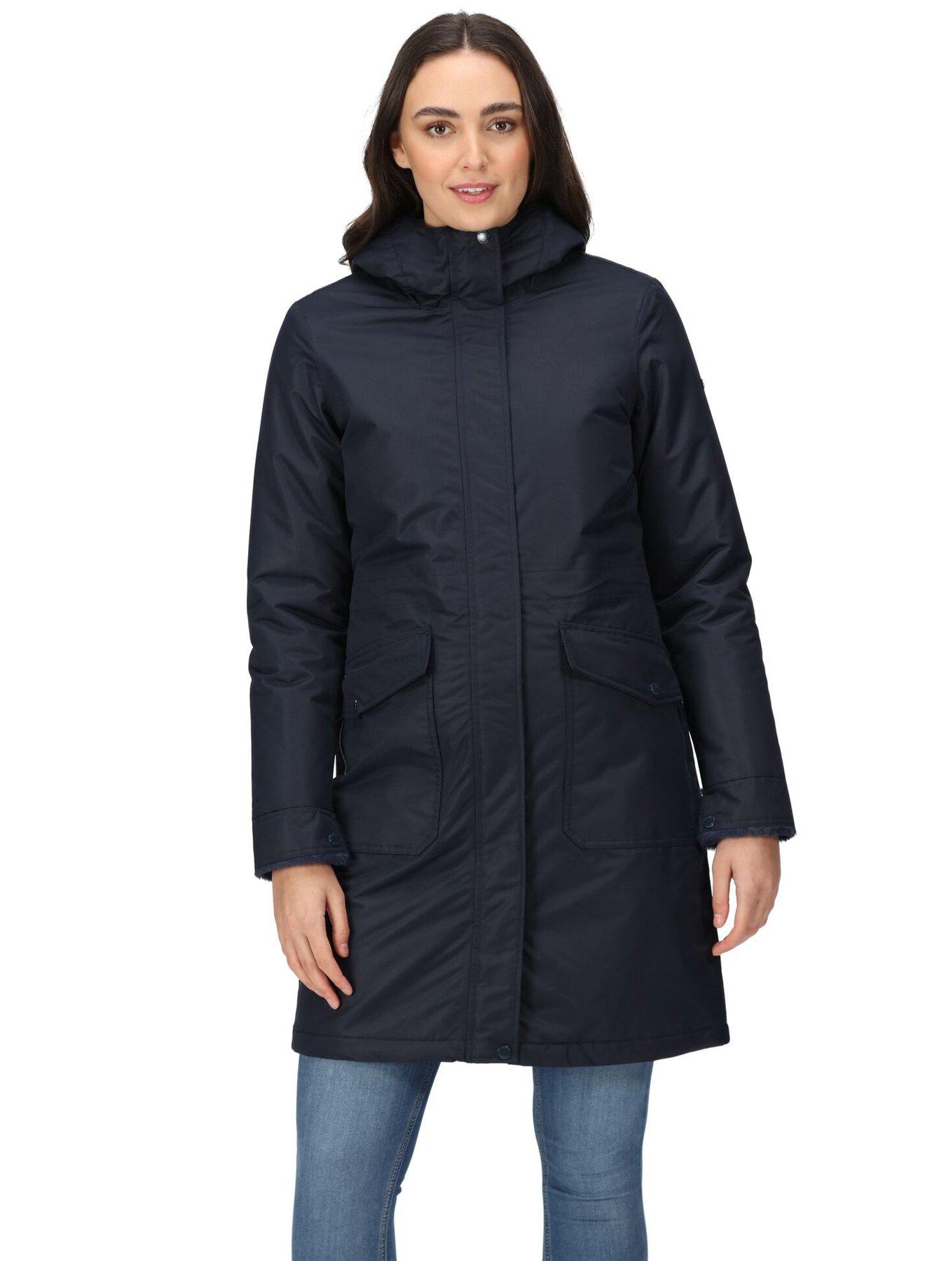 Women's voltera ii waterproof insulated hooded heated walking parka jacket best sale navy