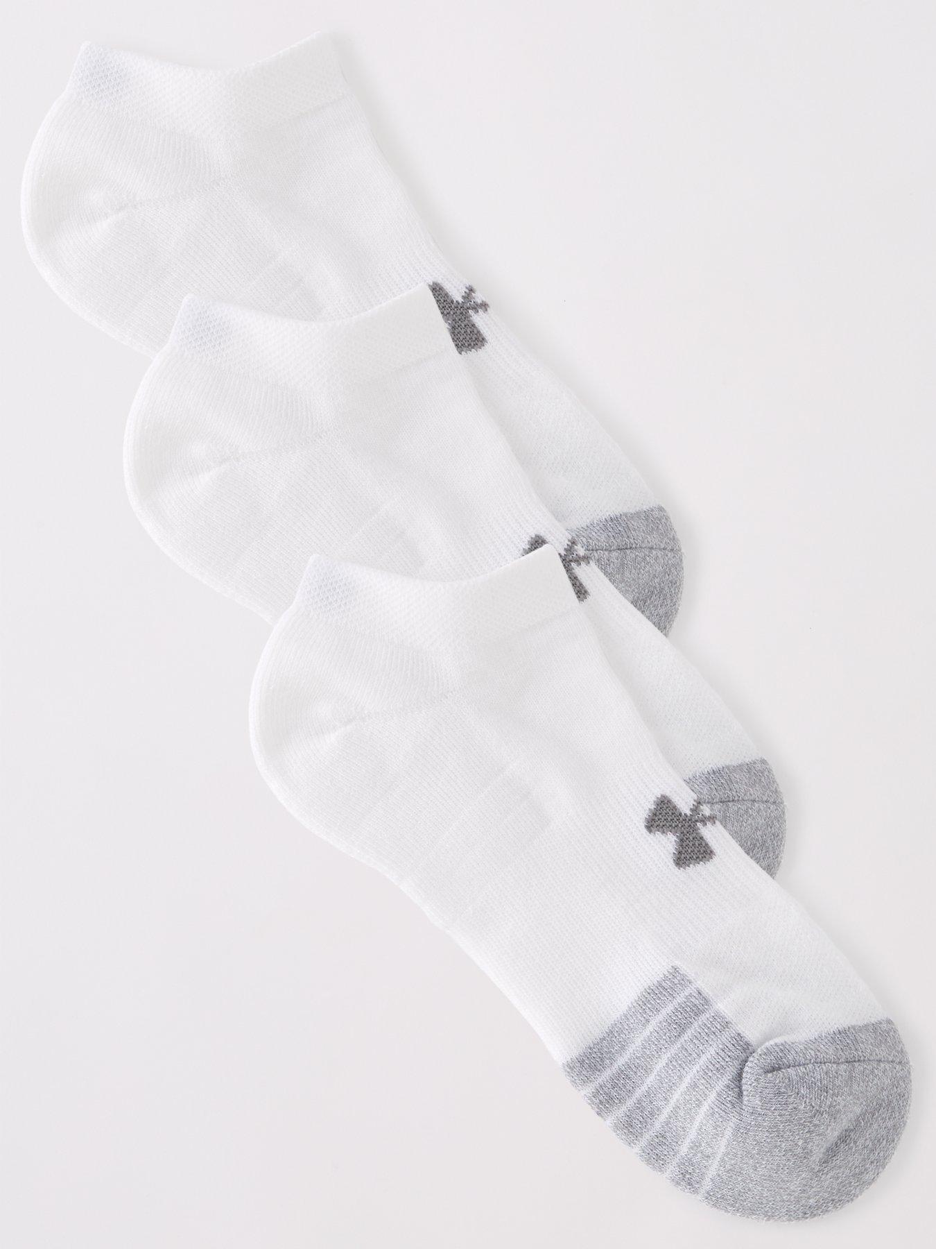 UNDER ARMOUR Under Armour Heatgear 3Pk No Show Kids Socks Unisex-White