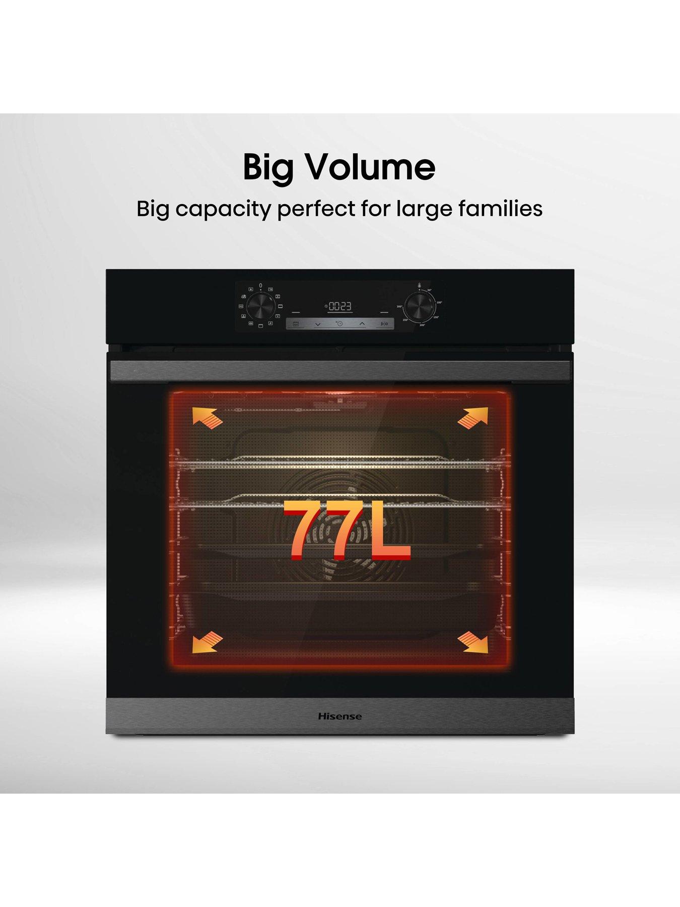 Image 2 of 7 of Hisense BSA63222ABUK 77-Litre Single Electric Oven with Steam Bake Function&nbsp;- Black
