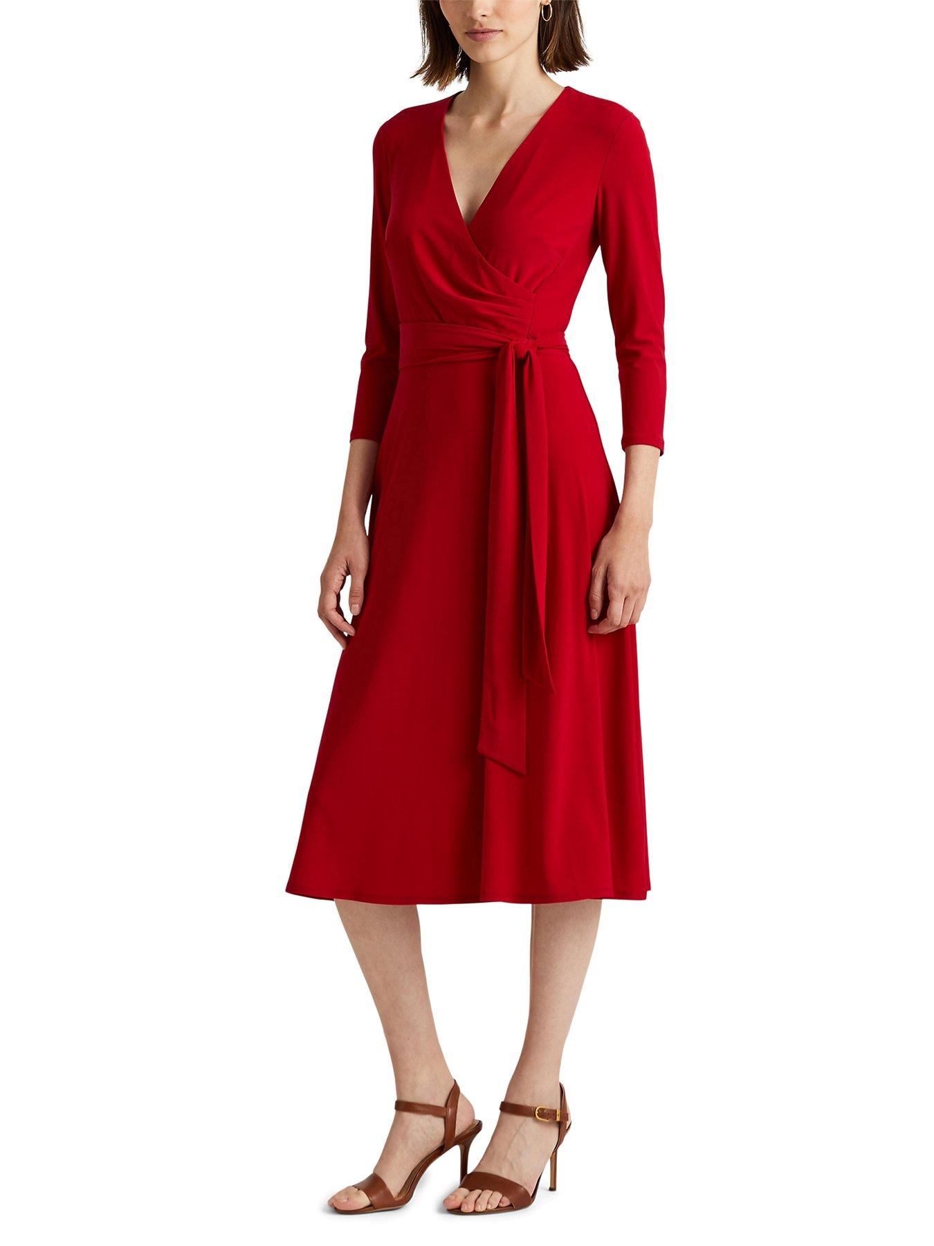 Lauren by Ralph Lauren Lauren by Ralph Lauren Carlyna-3/4 Sleeve-day Dress  - Red | Very Ireland