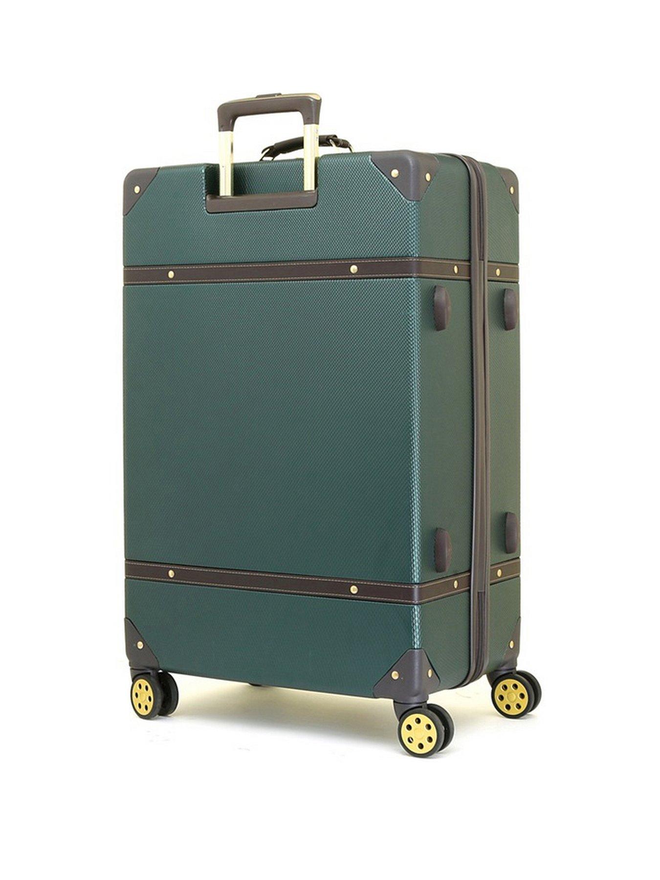 Large store green suitcase