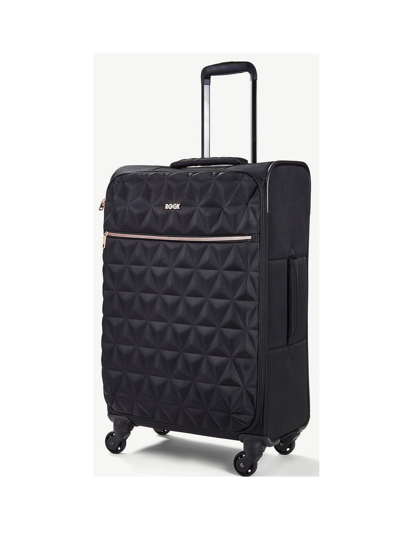 Rock Luggage Jewel 4 Wheel Soft Medium Suitcase - Black