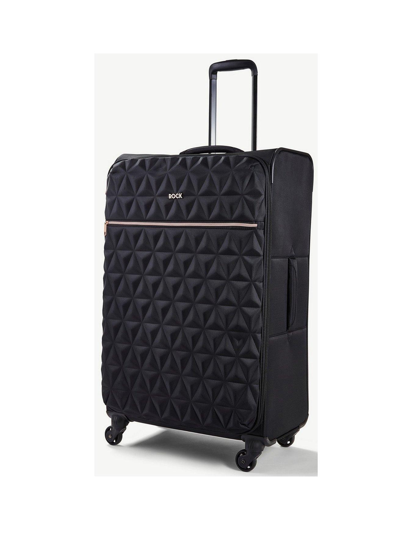 Rock Luggage Jewel 4 Wheel Soft Large Suitcase Black Very Ireland