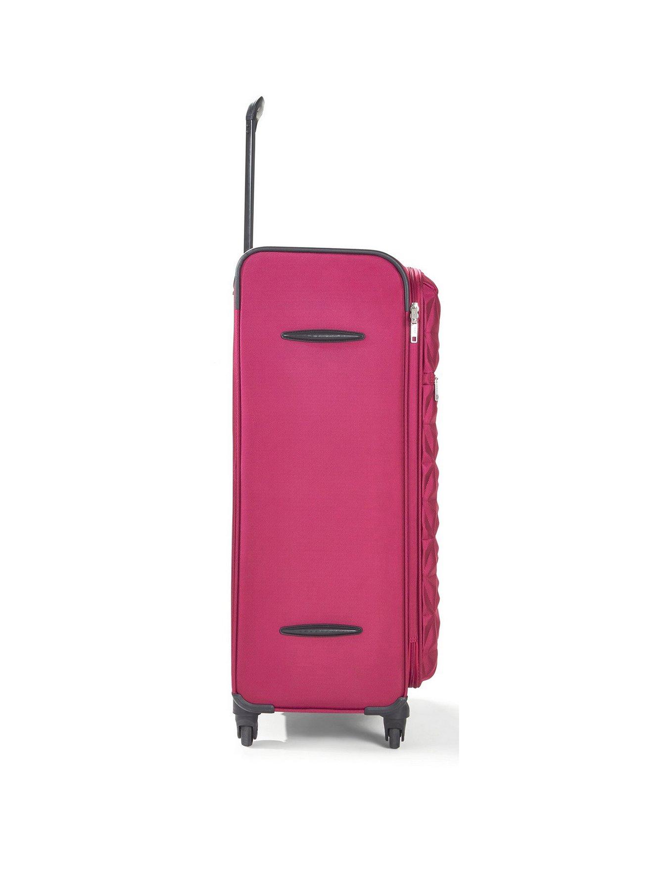 Pink suitcase cheap 4 wheels