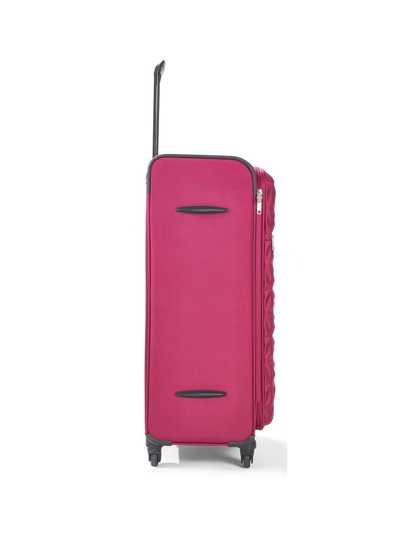 Image 2 of 6 of Rock Luggage Jewel 4 Wheel Soft Large Suitcase - Pink
