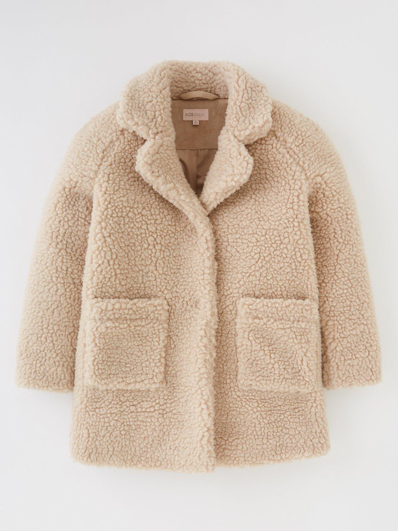 Girls Sherpa Coat - Grey