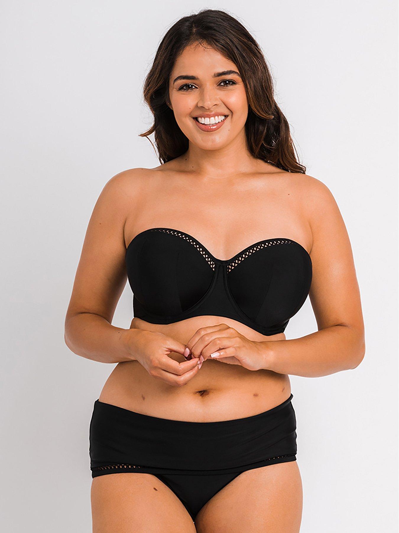Image 3 of 4 of Curvy Kate First Class Bandeau Bikini Top - Black