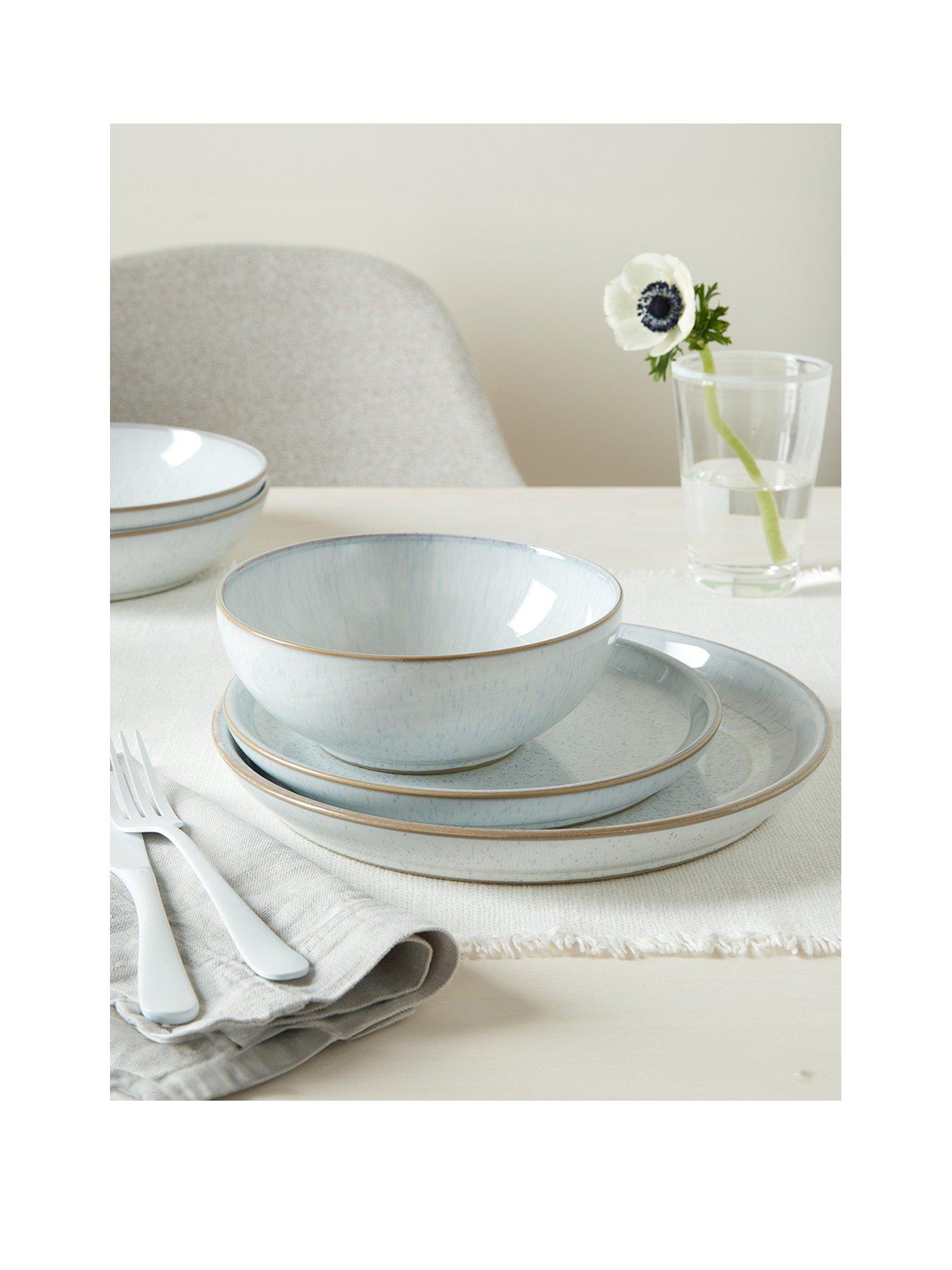 Denby White Speckle 12-Piece Dinner Set