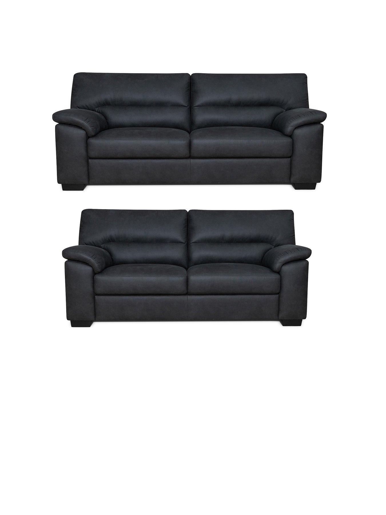 very-home-danielle-faux-leathernbsp3-seaternbsp-2-seaternbspsofa-set-black-buy-and-savenbsp--fscreg-certified