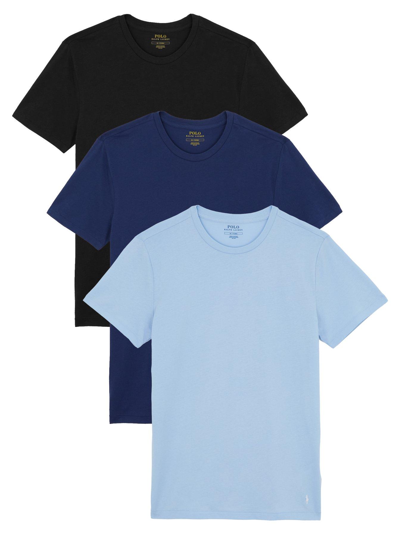 White Navy DKNY Mens Giants 3 Pack Lounge T-Shirts - Get The Label