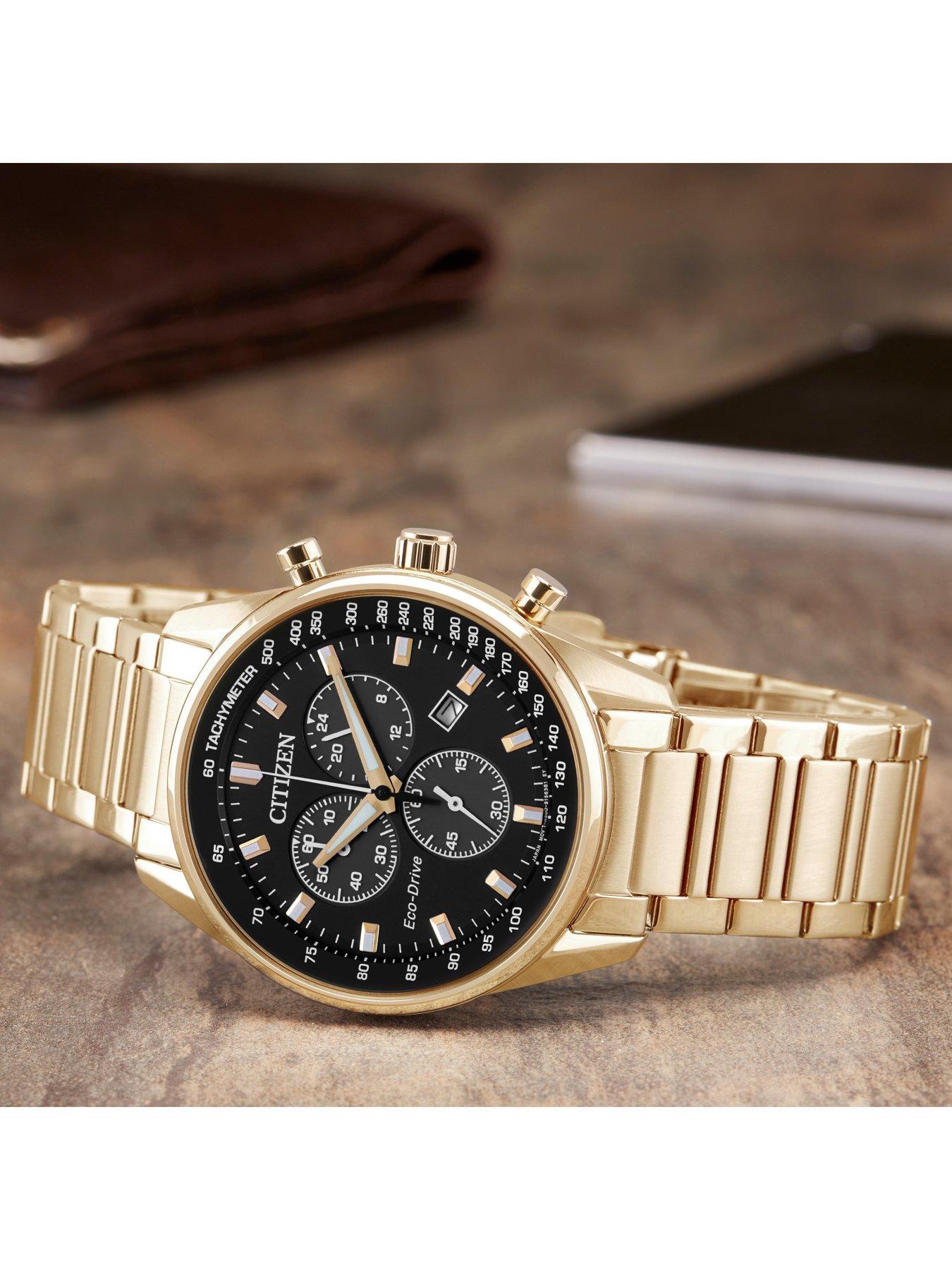 Citizen chronograph deals wr100 gold