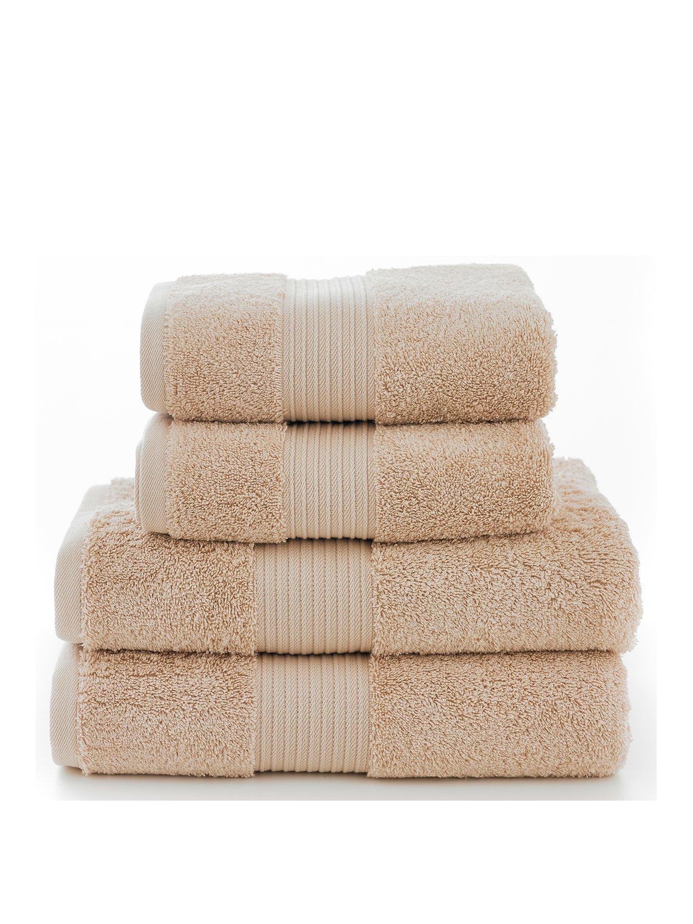 beige towels bath