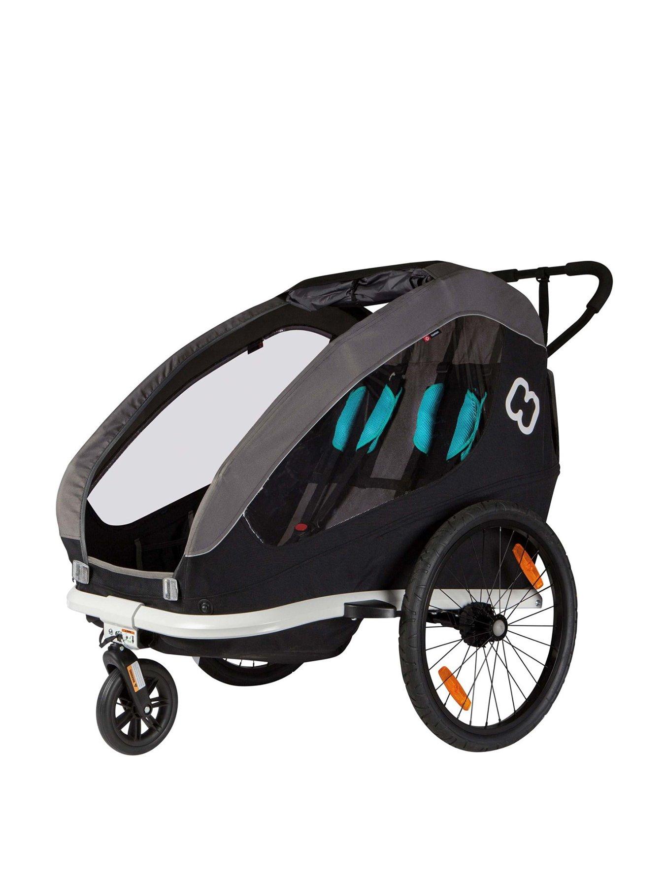 hamax-traveller-twinnbspchild-bike-trailer-petrol-black-grey