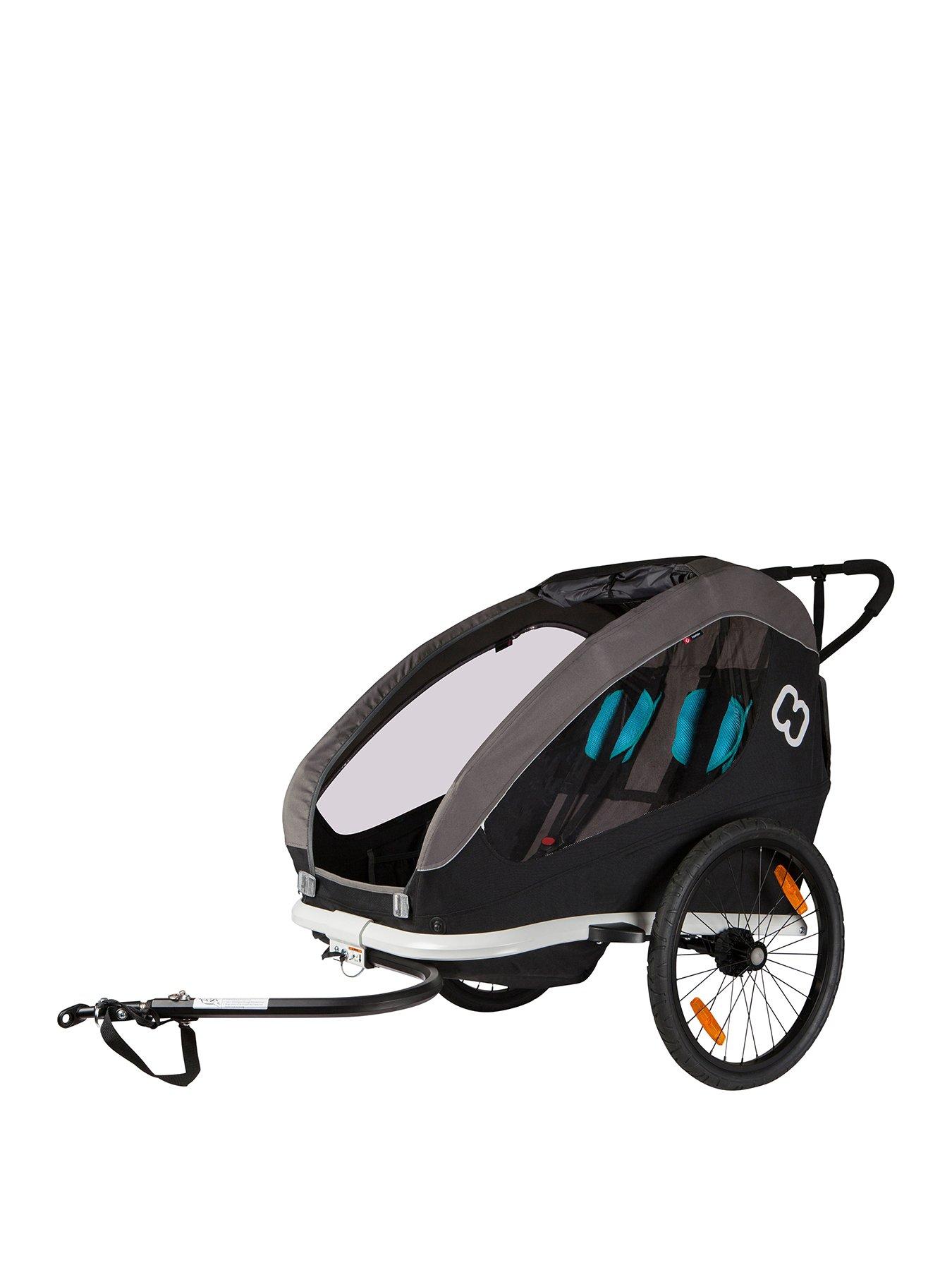 hamax-traveller-twinnbspchild-bike-trailer-petrol-black-greystillFront