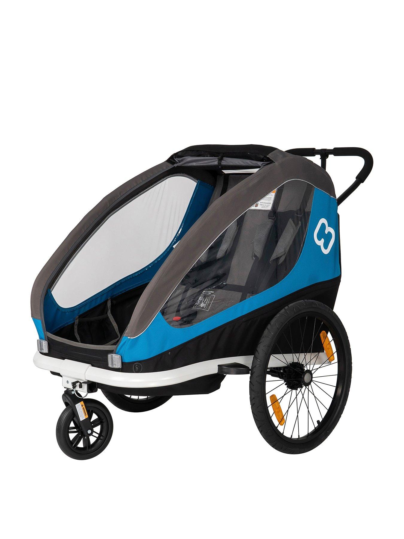 hamax-traveller-child-bike-trailer-petrol-bluegreystillFront