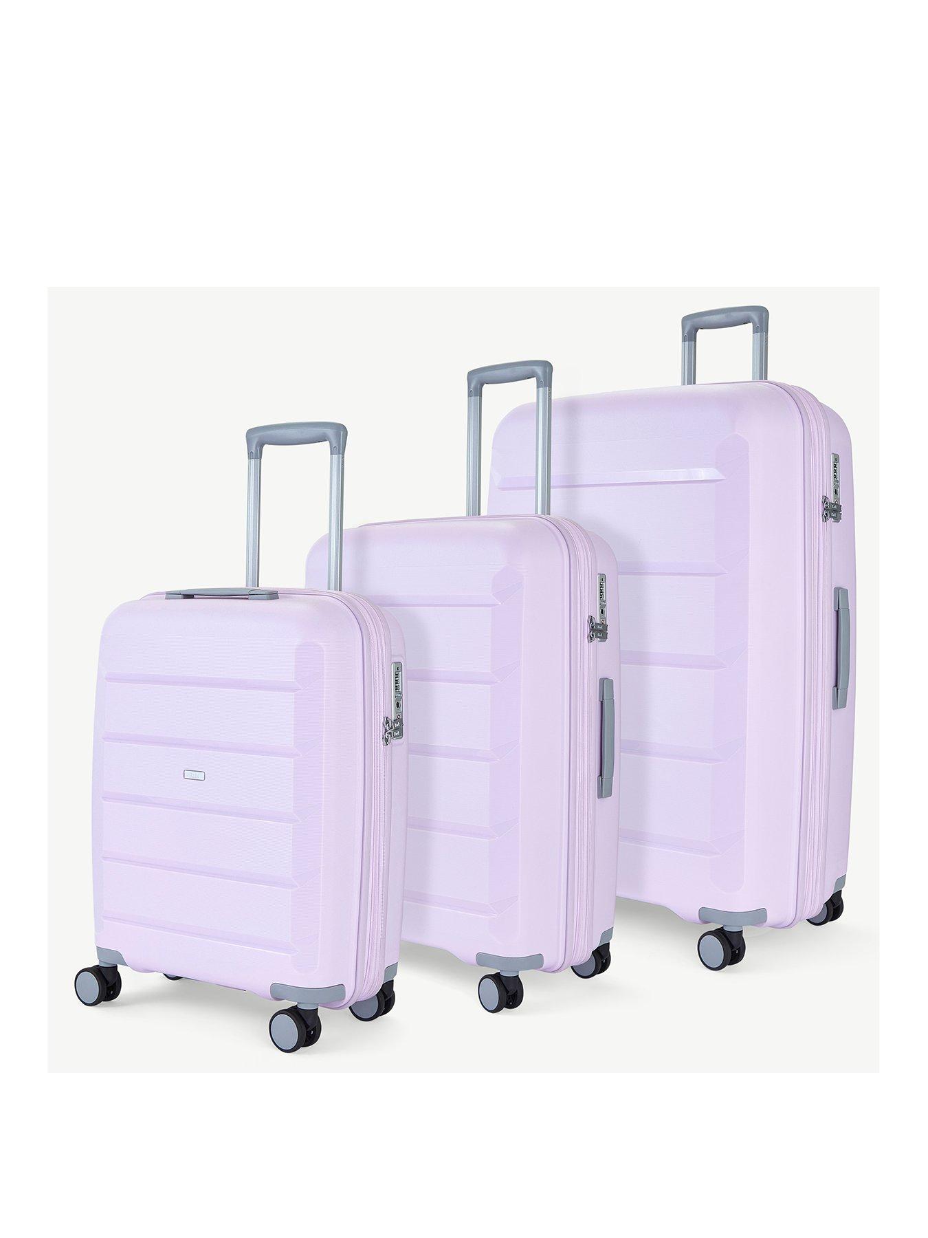Rock Luggage Tulum 3 Piece Set Hardshell 8 Wheel Spinner - Lilac