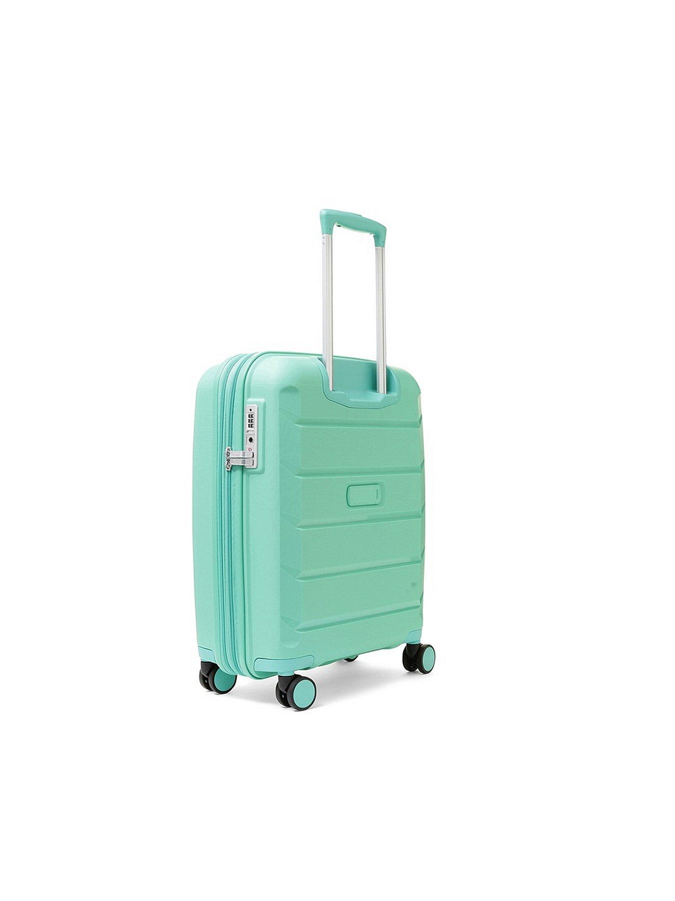 rock-luggage-tulum-8-wheel-hardshell-cabin-suitcase-turquoisestillFront