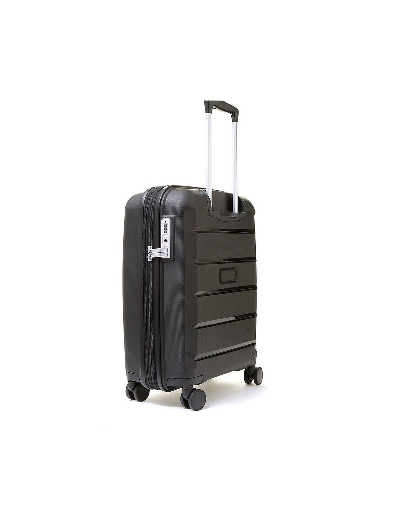 rock-luggage-tulum-8-wheel-hardshell-cabin-suitcase-blackstillFront