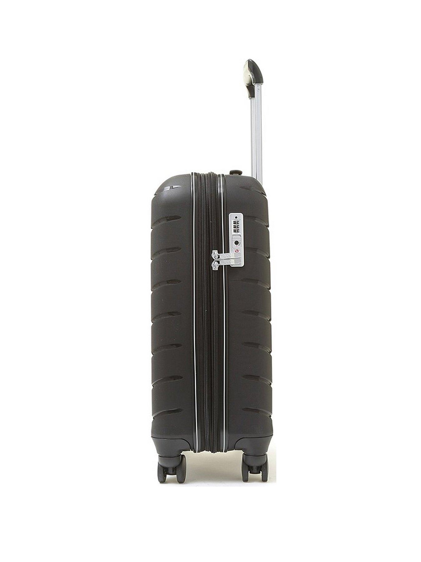 rock-luggage-prime-8-wheel-hardshell-cabin-suitcase-blackstillFront