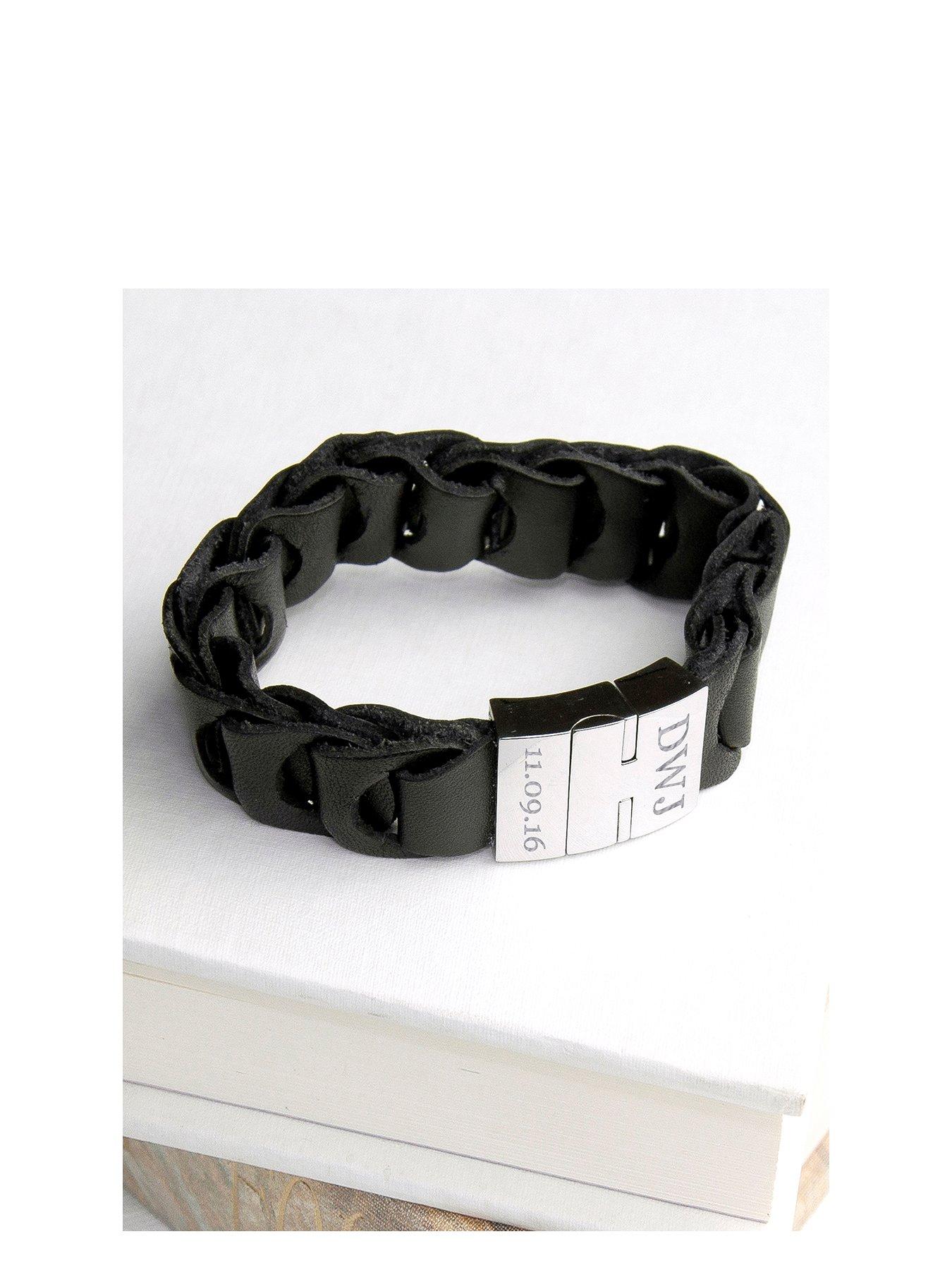 Image of Treat Republic Personalised Men's Intrepid Leather Bracelet