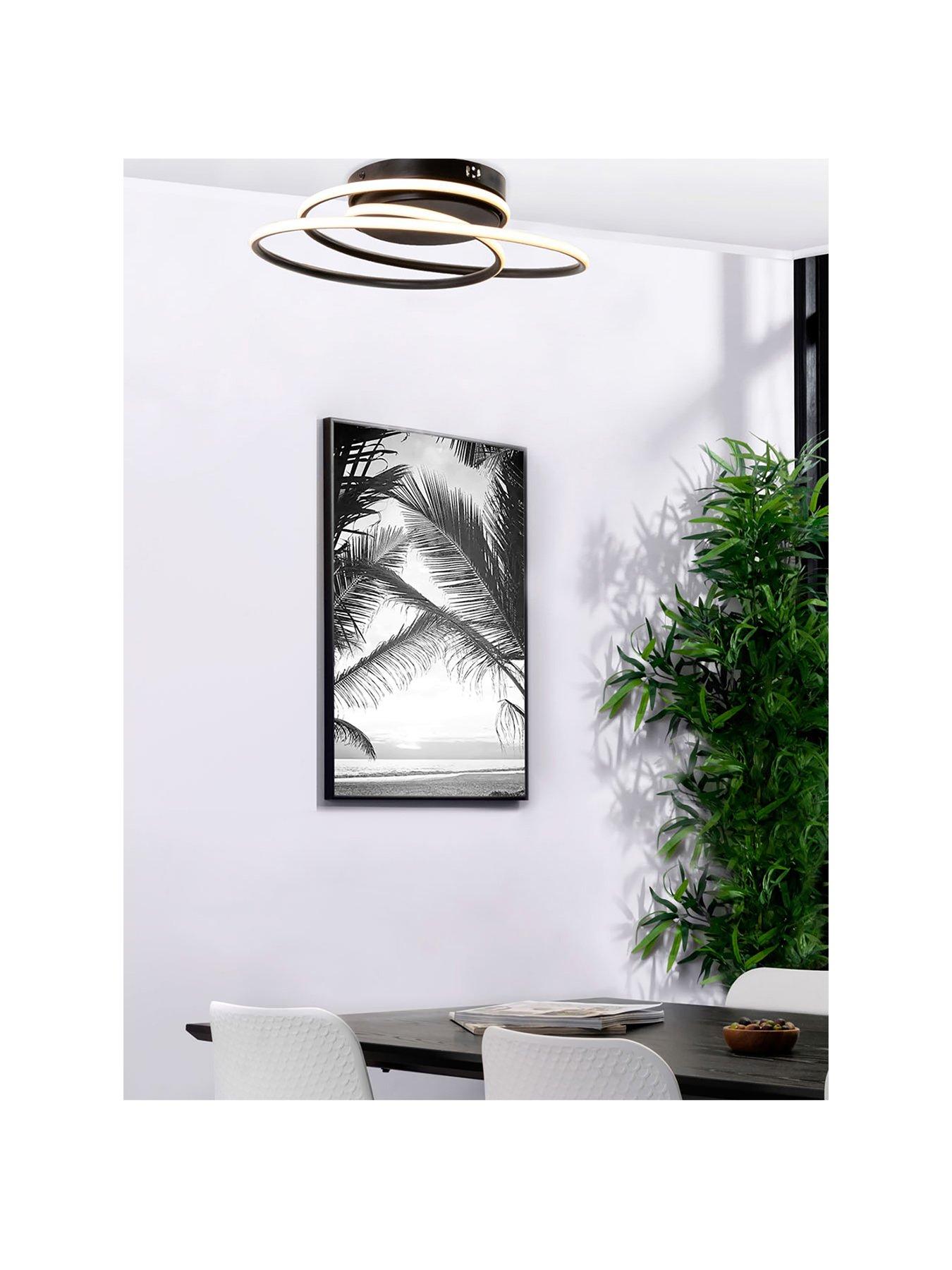 Image 1 of 5 of BHS Pei Rings LED Flush Light Fitting - Satin Black