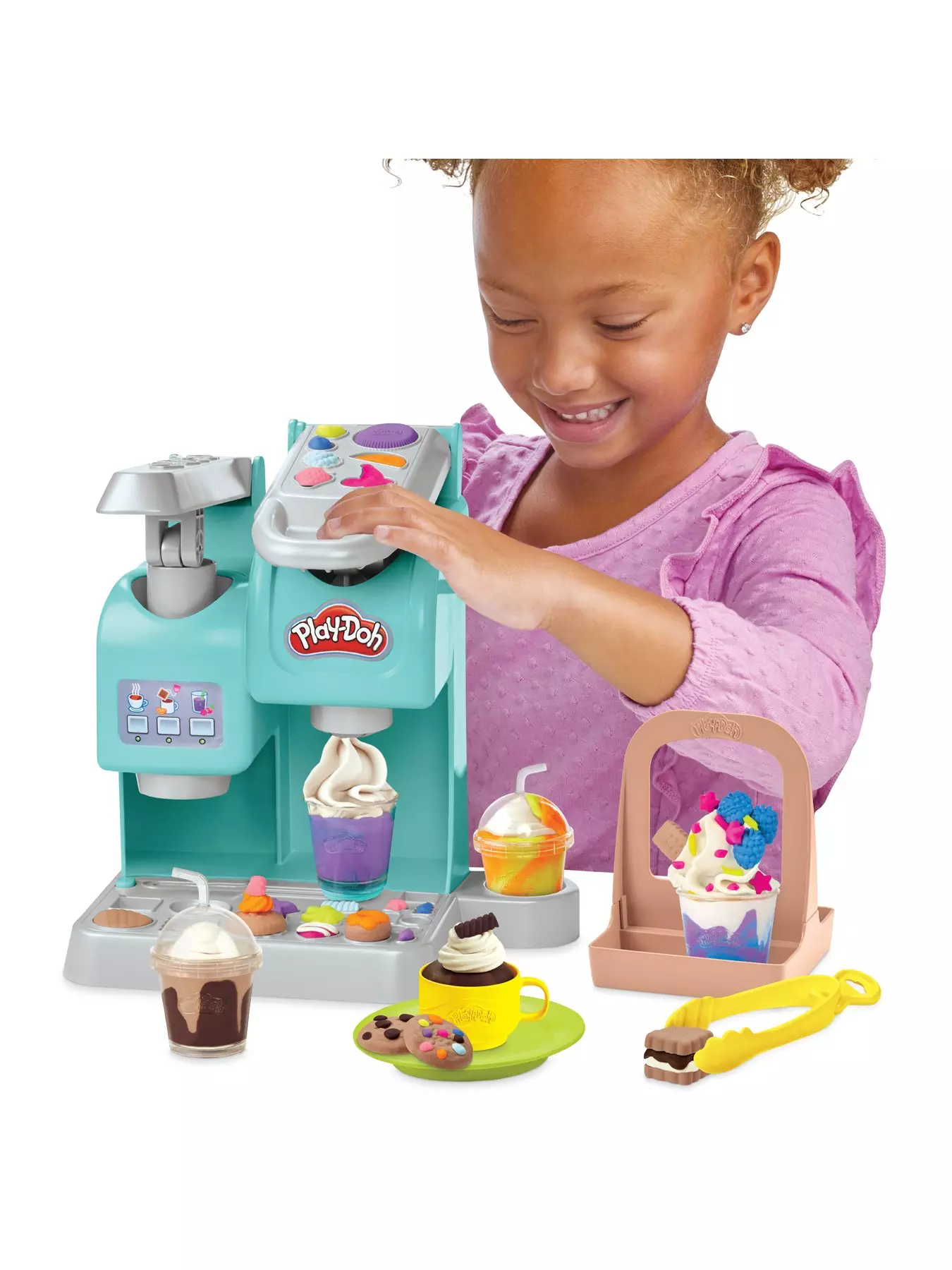 PLAY Kitchen Creation Cafe Play Dough Sets for Kids, Playdough Tools, Play  Dough Coffee Maker Set, Toy Kitchen Playset Play Food, Arts and Crafts for