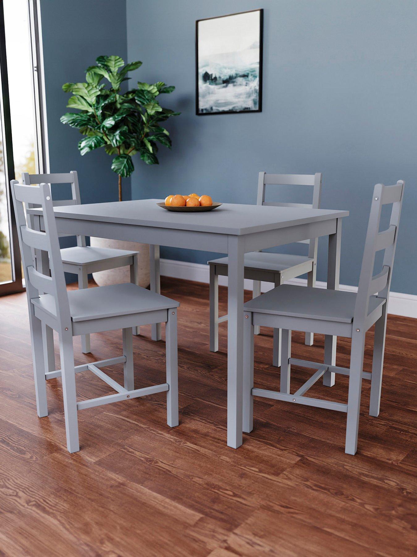 Vida Designs Yorkshire 108 cm Dining Table plus Chairs Grey