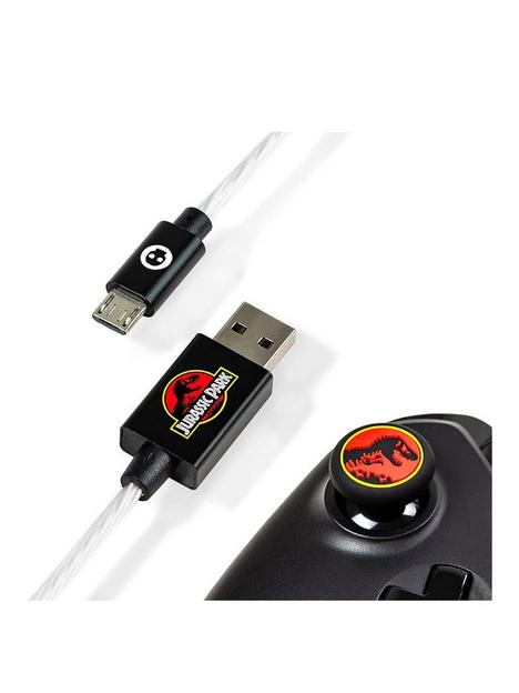official-jurassic-park-led-micro-usb-cable-thumb-grips-ps4-and-xbox-one