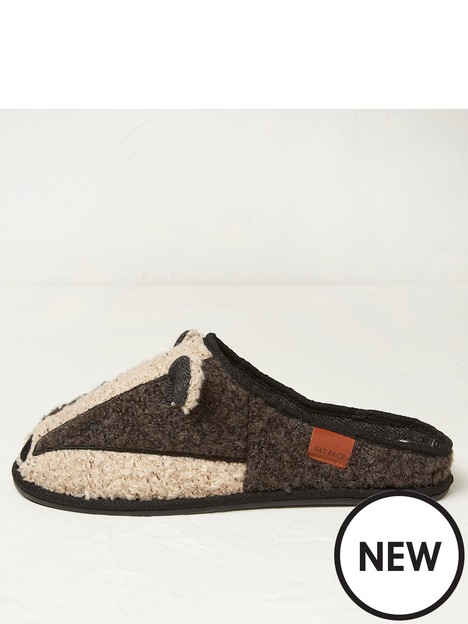 fatface-novelty-badger-mule-slippers-grey