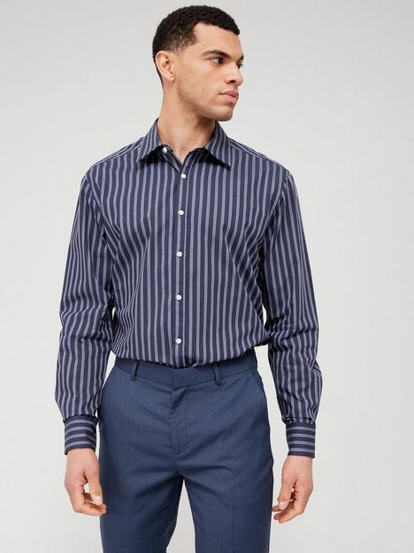 very-man-long-sleeve-smart-stripe-shirt-navy
