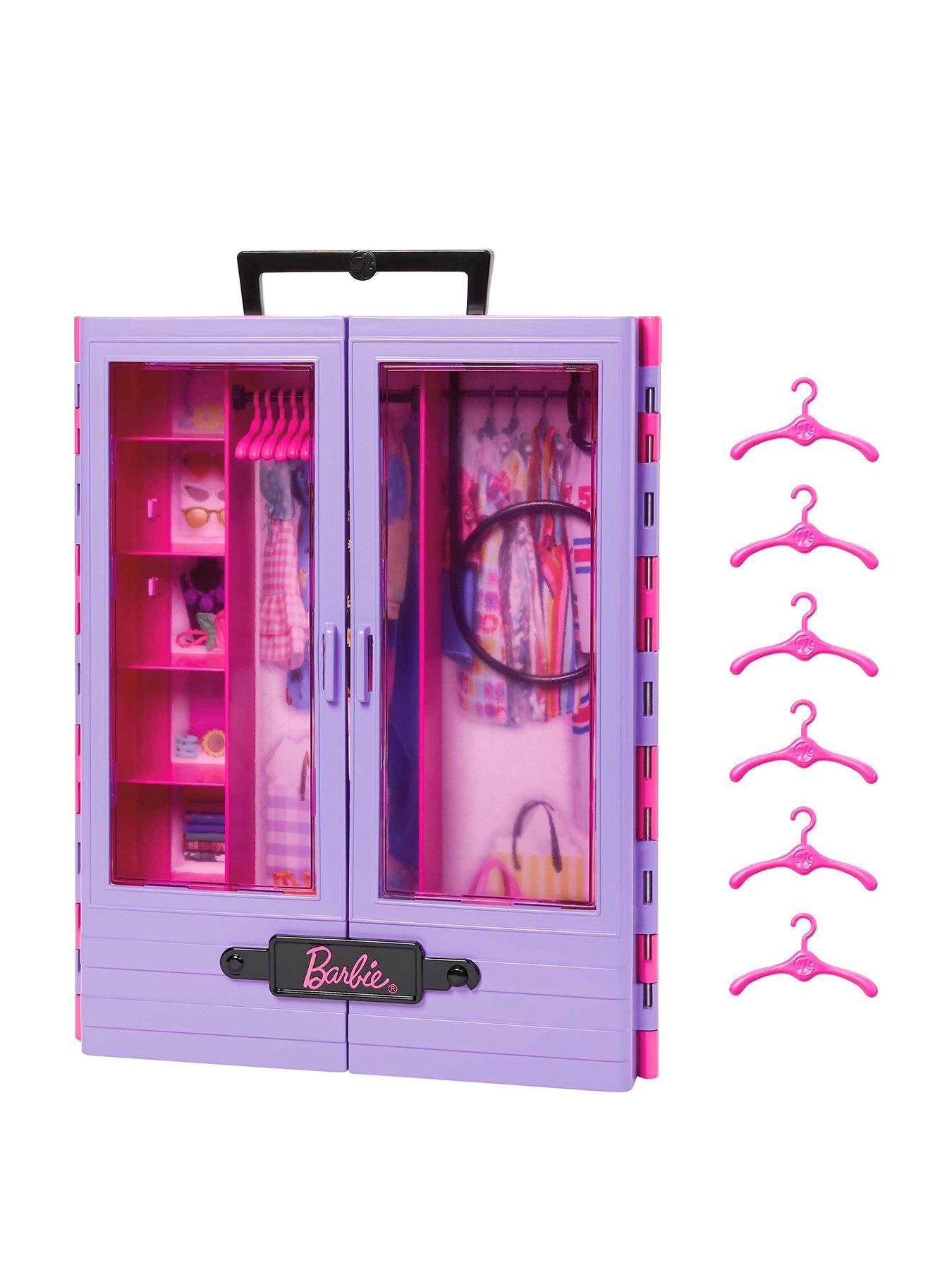 Barbie Fashionista Ultimate Closet Playset with Clothes & Accessories,  Includes 5 Hangers 