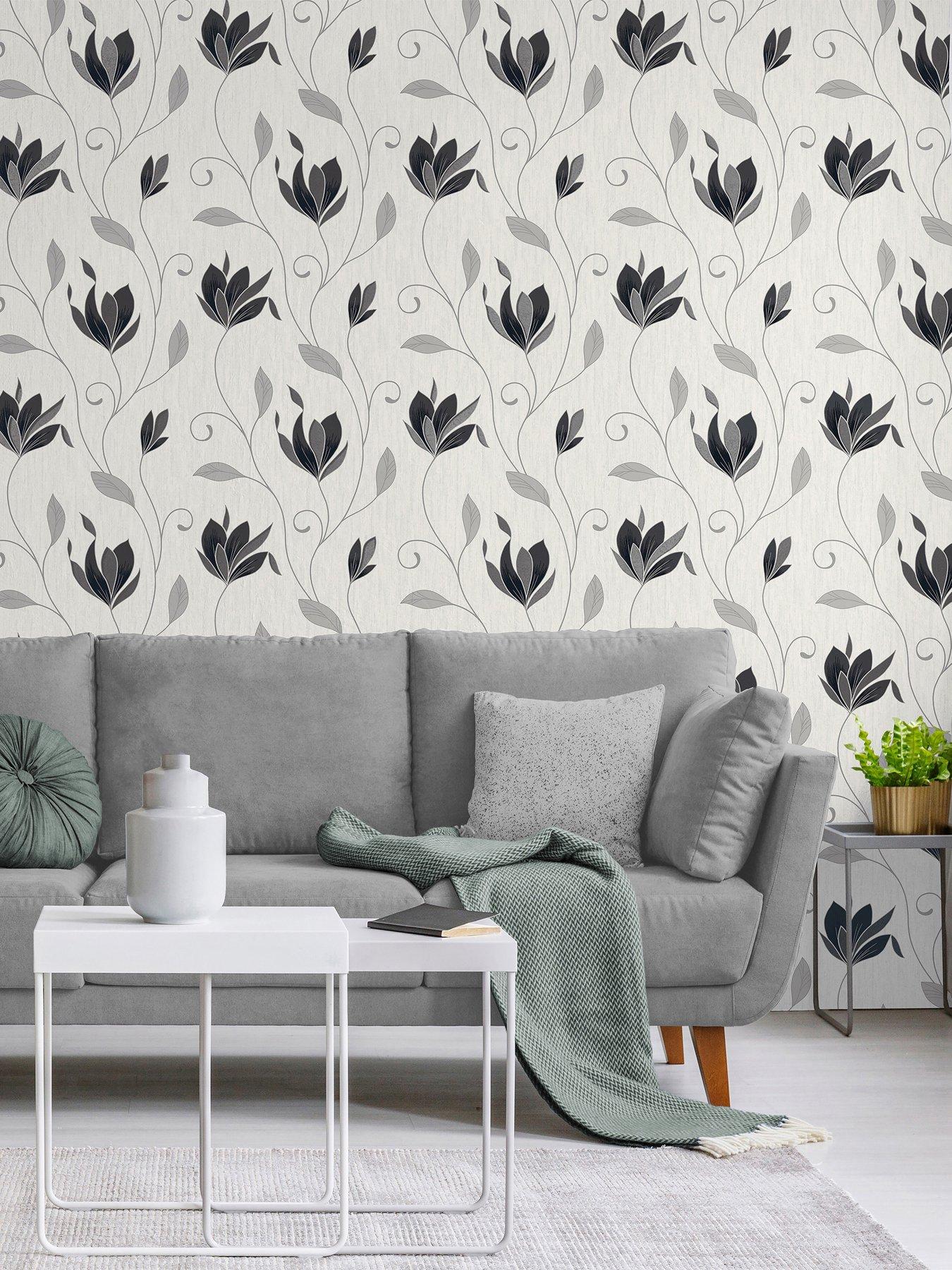 Image 1 of 5 of Crown Synergy Floral Sidewall Wallpaper