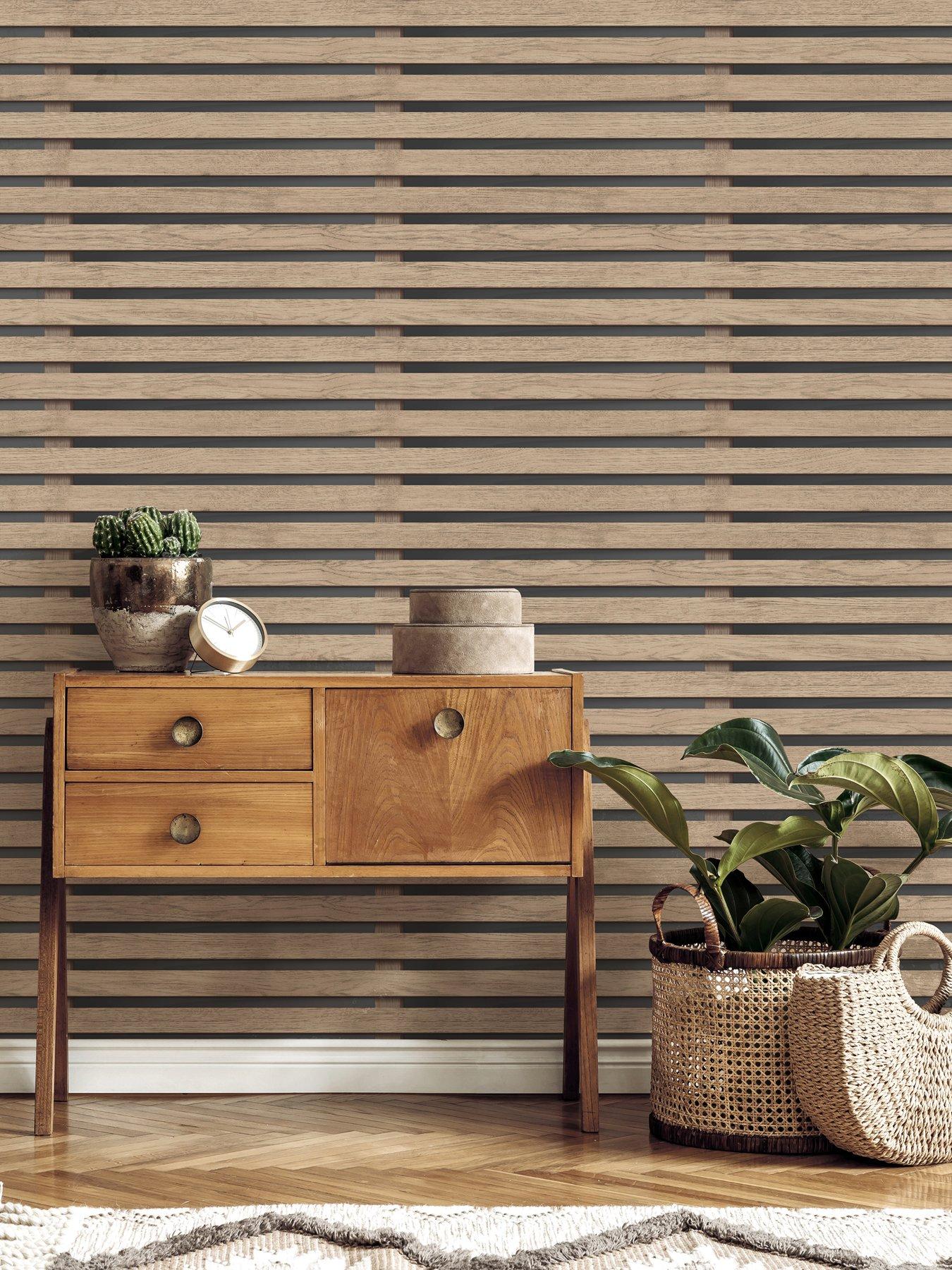 Fine Decor Wood Slats Sidewall Wallpaper