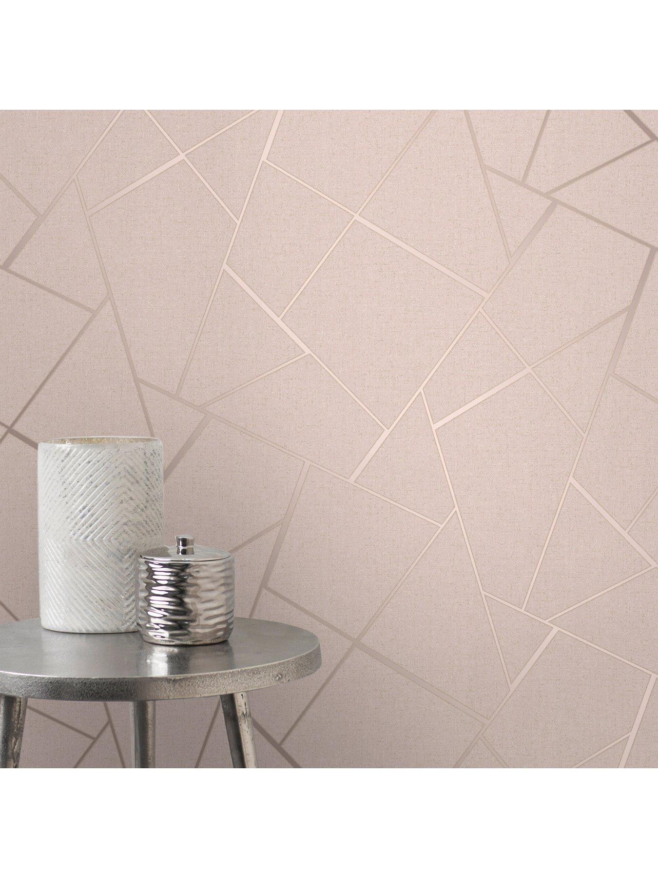 Image 2 of 4 of Fine Decor Quartz Fractal Wallpaper in Blush