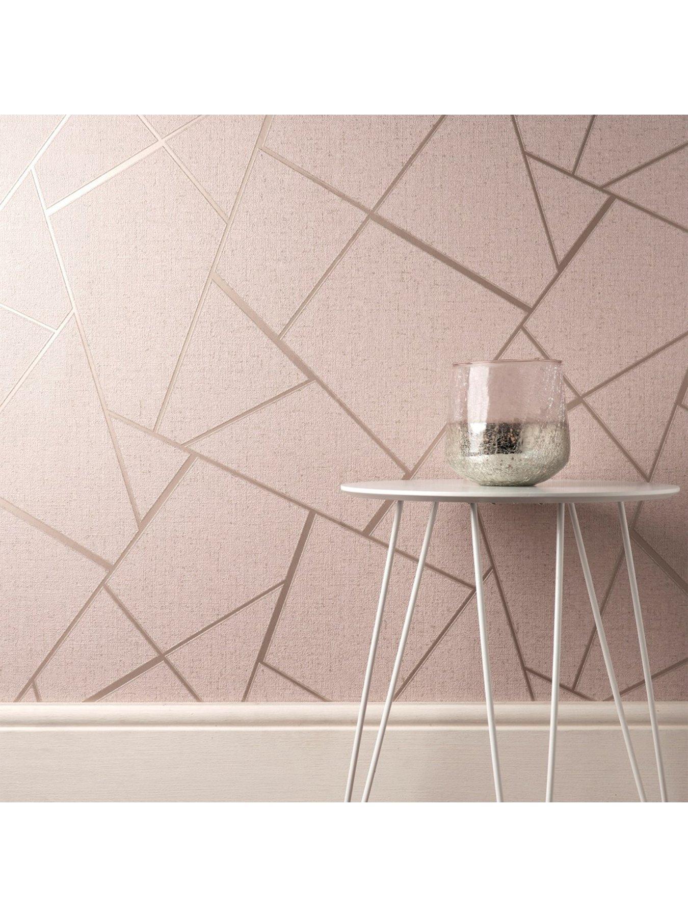 Image 4 of 4 of Fine Decor Quartz Fractal Wallpaper in Blush