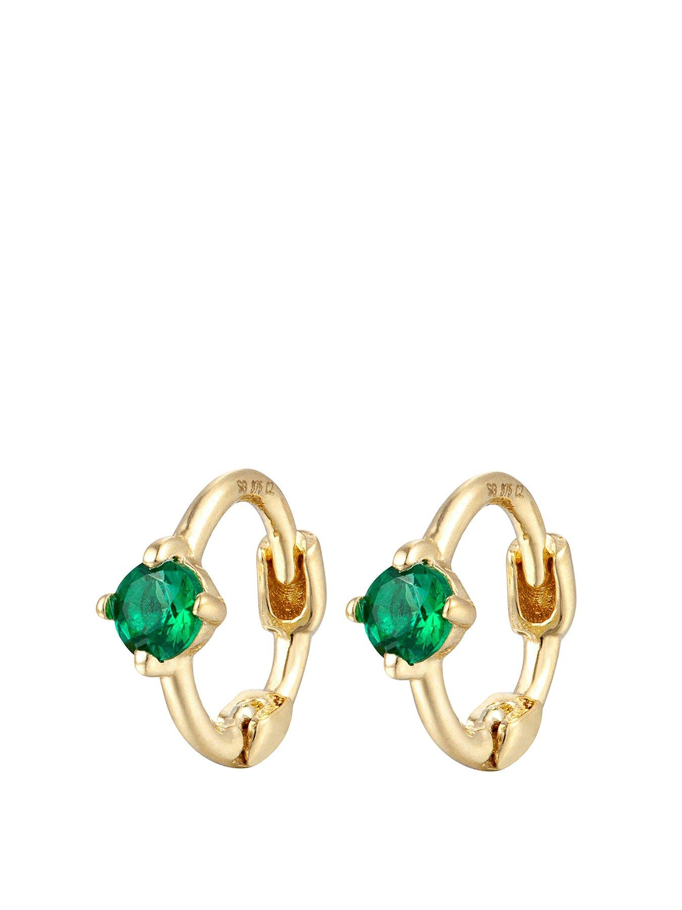 seol-gold-9ct-solid-gold-tiny-emerald-huggie-hoop-earringsfront