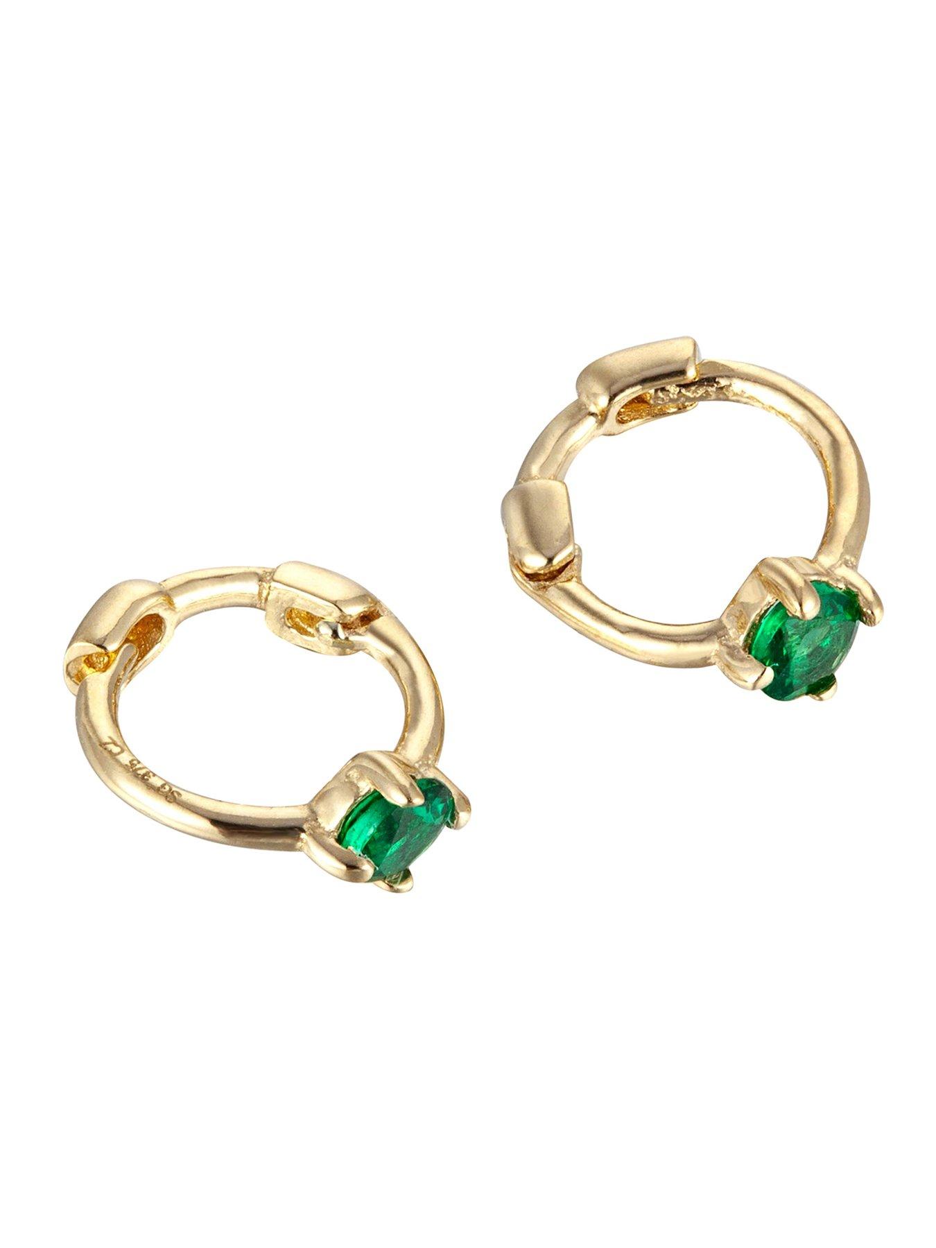 seol-gold-9ct-solid-gold-tiny-emerald-huggie-hoop-earringsback