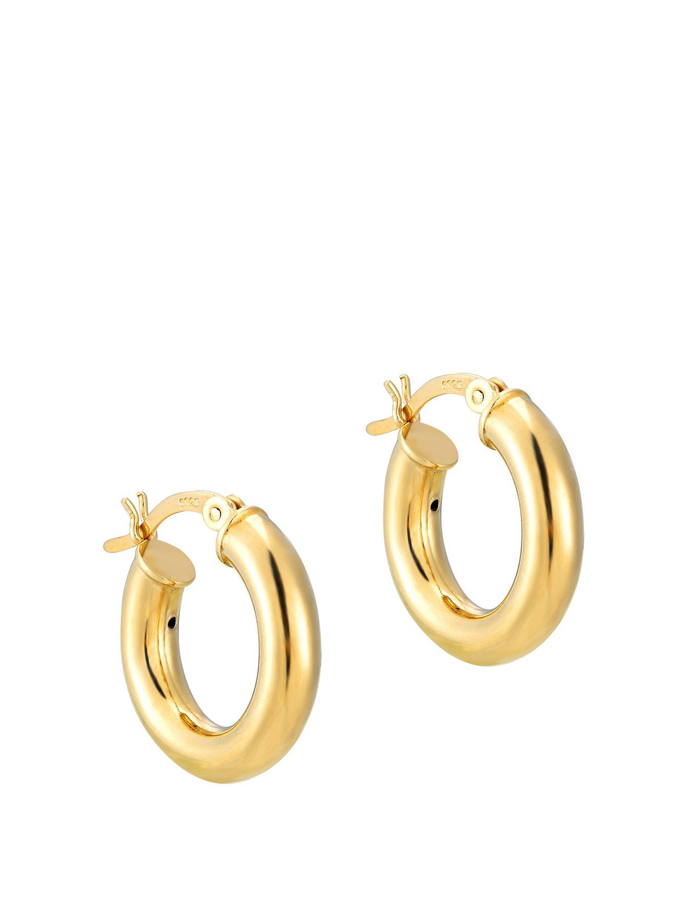Image 1 of 5 of Seol + Gold 18ct Gold Plated Sterling Silver Thick 18mm Creole Hoop Earrings